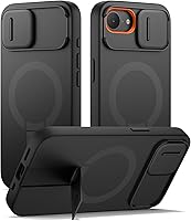 Vista 55 de SURITCH Funda para iPhone 14 Pro Max con cubierta magnética para cámara deslizante y soporte ajustable, compatible con MagSafe, funda protectora