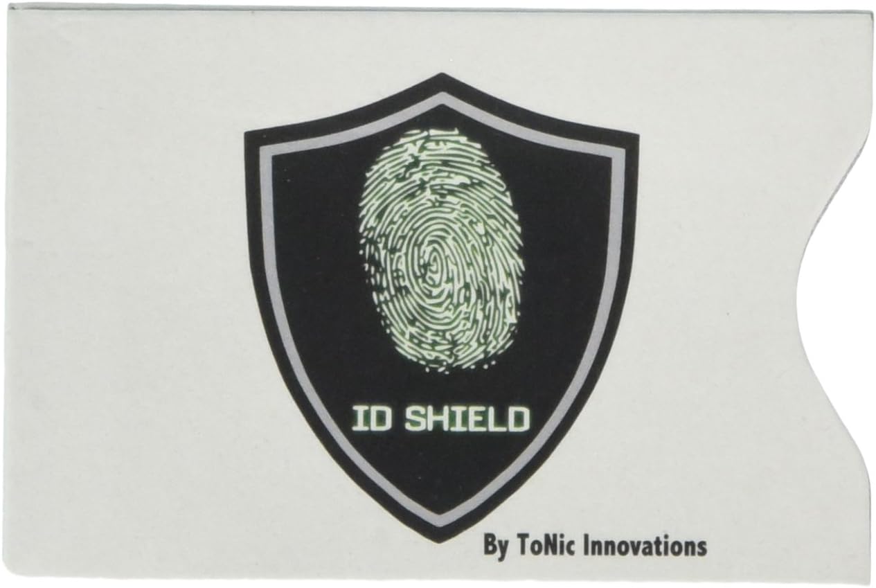 ToNic Innovation RFID Blocking Sleeve, Anti Identity Theft Credit Card & Passport Card Protectors for Wallet by ID Shield, 10 Piece
