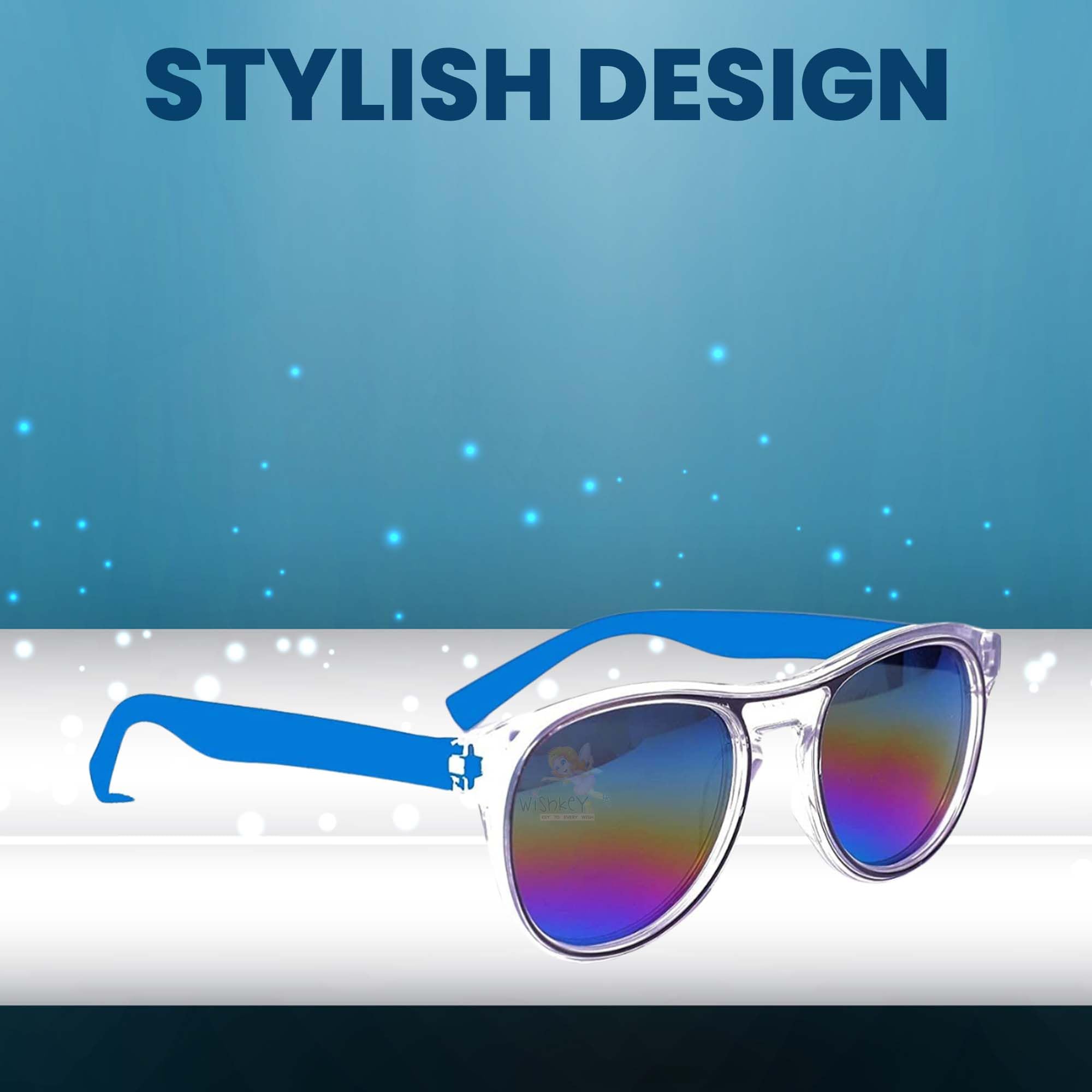 Koochie-Koo Unisex-Child Round UV Protected Cool UV Rays Protective Full Frame Sunglasses , Shades, Cute Car Shaped Storage Case, Stylish Sunglass And , 2-6 Years (Pack Of 1, Blue) 2