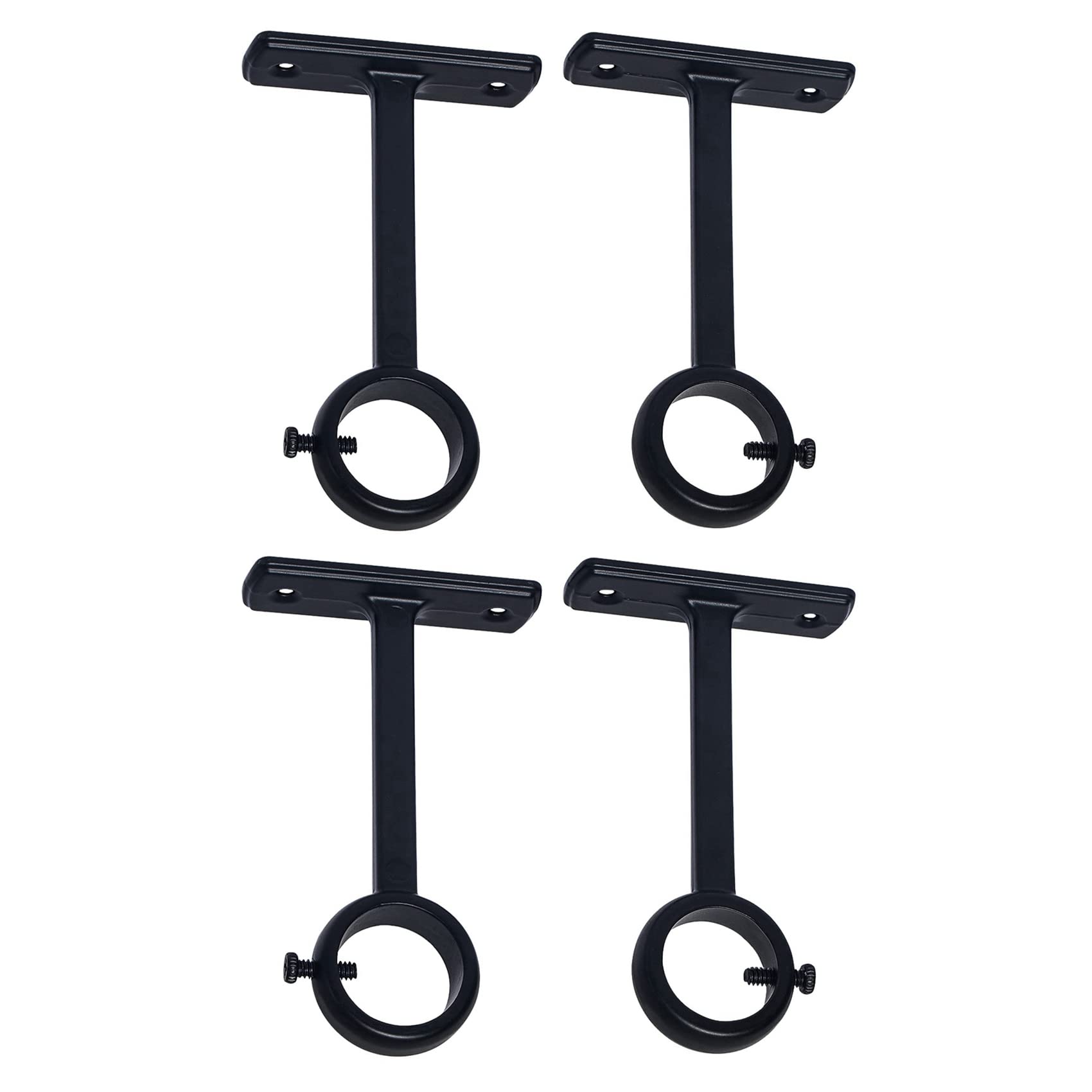 Hndhbfgrt Black Ceiling Mounted Curtain Rod Brackets, Heavy Duty Ceiling Bracket For 1 Inch Curtain Rod Holder(Set Of 4, )