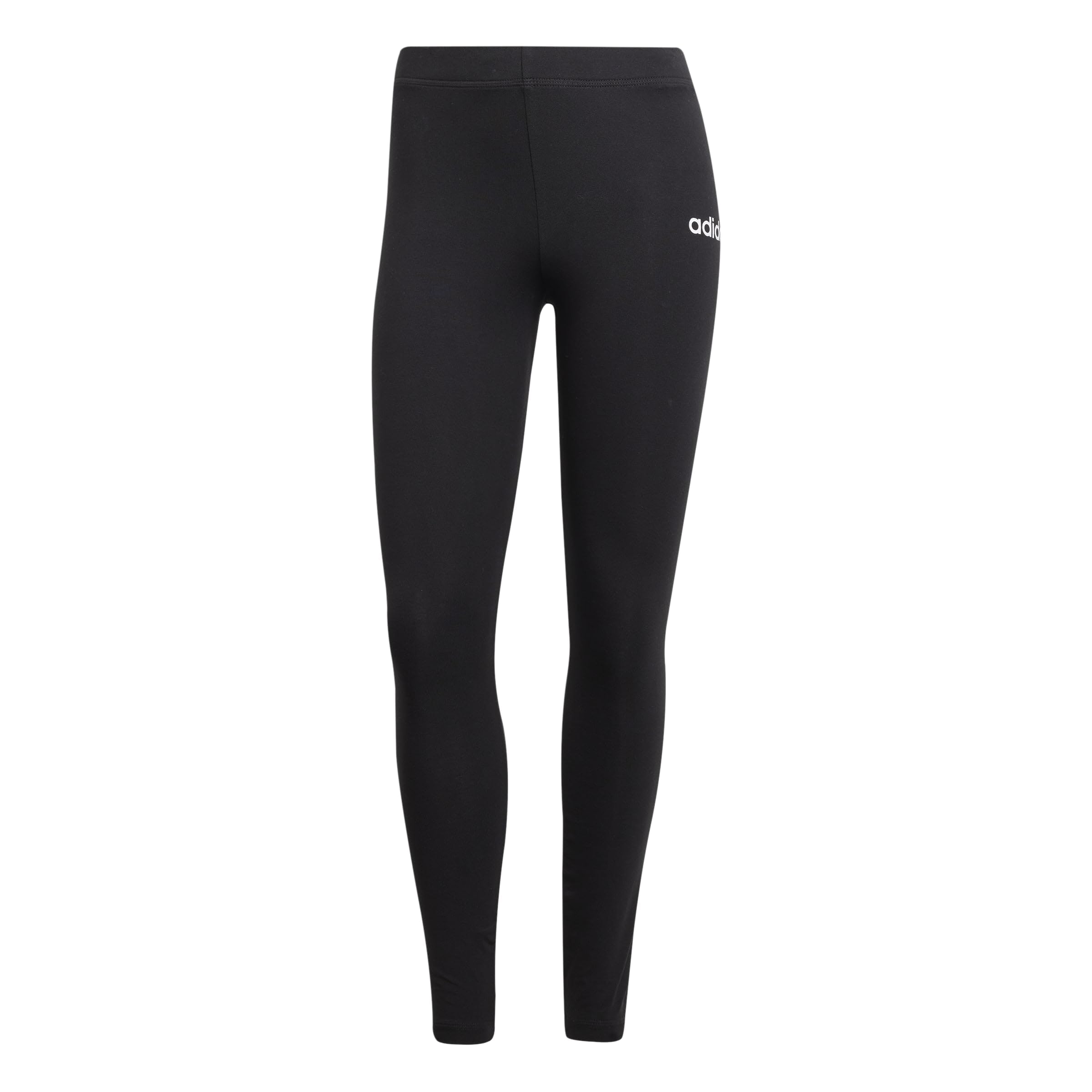 adidas Women's Essentials Linear Cotton Leggings Tights, Black/White, XS