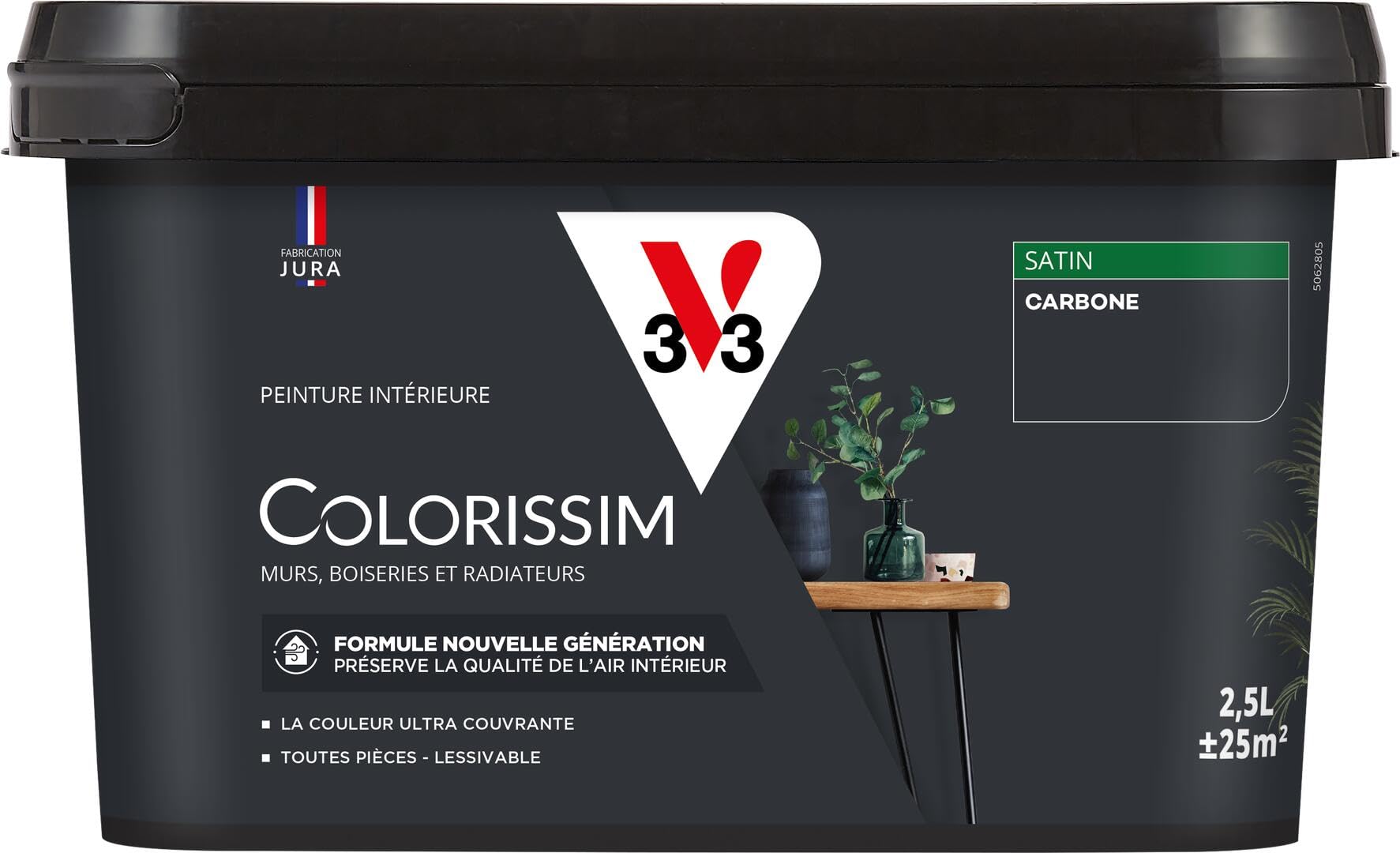 V33 Peinture multi-supports Colorissim® Carbone satin 2,5L