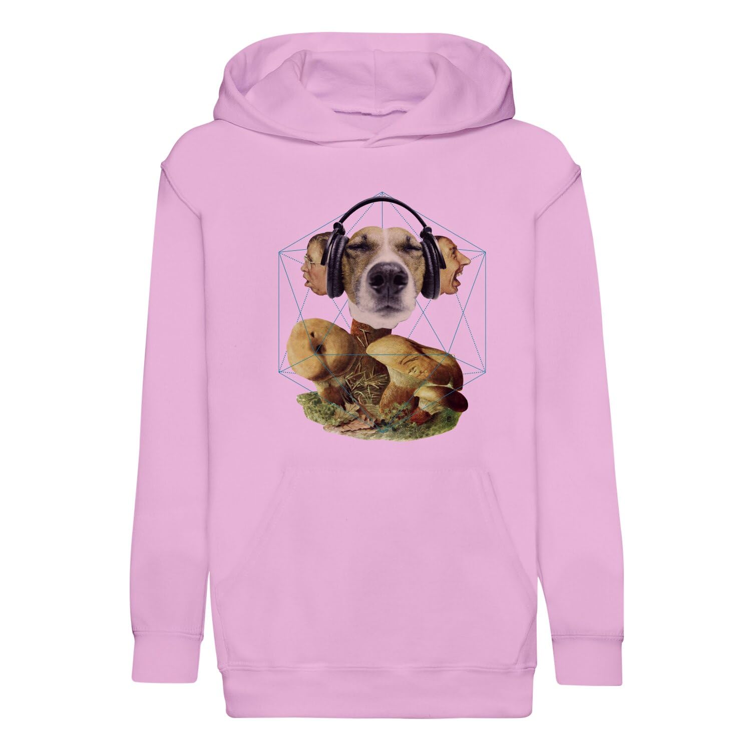 Sweat à capuche enfant chien casque audio surréalisme vintage - 4