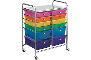 Multicolor 12-Drawer Essex Rolling Utility Cart by Simply Tidy
