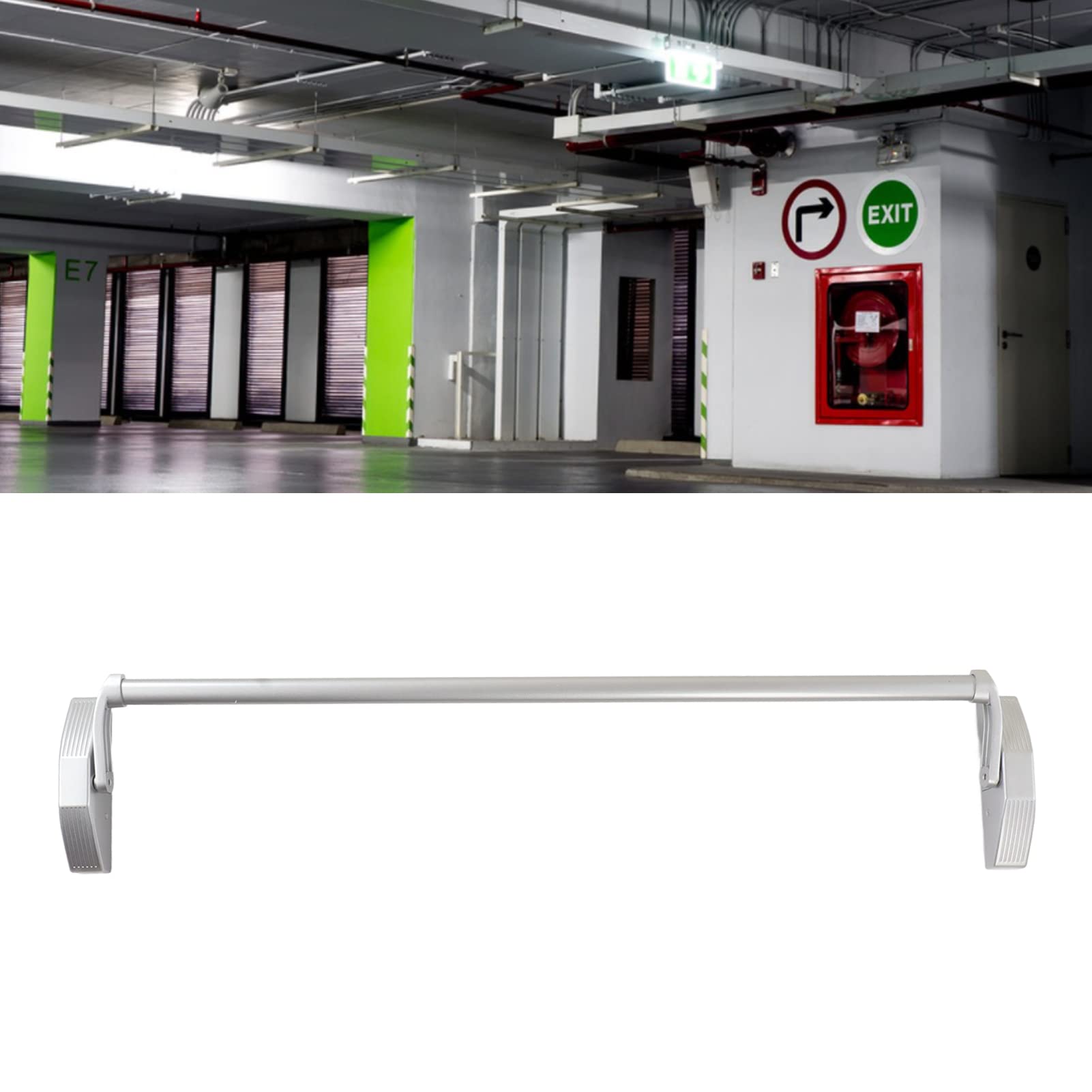 Jeffergarden Blokada Popychacza, Mocne Urządzenie Dociskowe ze Stopu Aluminium, łatwe Otwieranie Drzwi Wyjścia Awaryjnego dla Hoteli i Fabryk (Pojedynczy punkt blokujący)