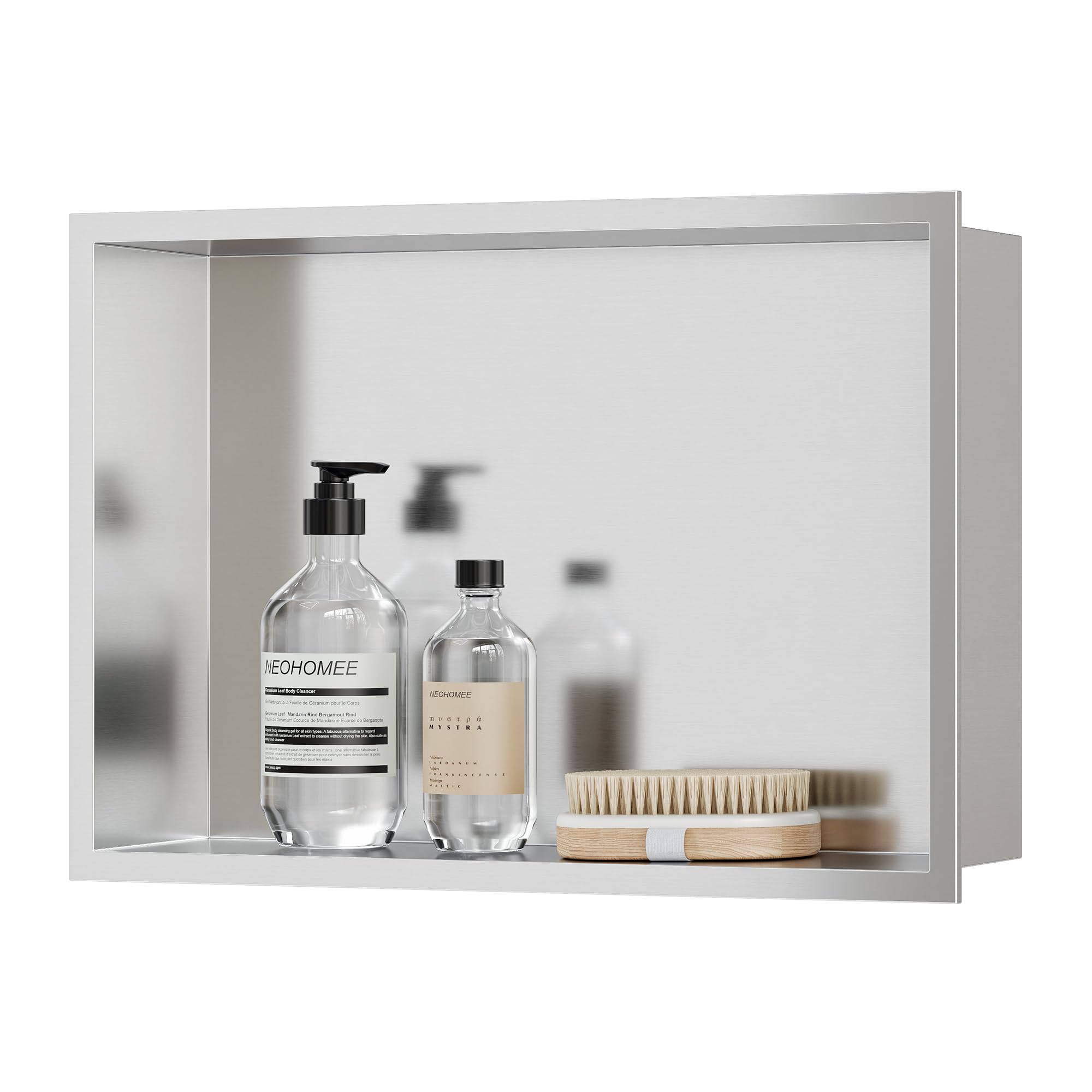 Neodrain Wandnische Dusche 304 Edelstahl Duschnische 45 x 30 cm Einbaunische Lagerung für Badezimmer, Gebürstet
