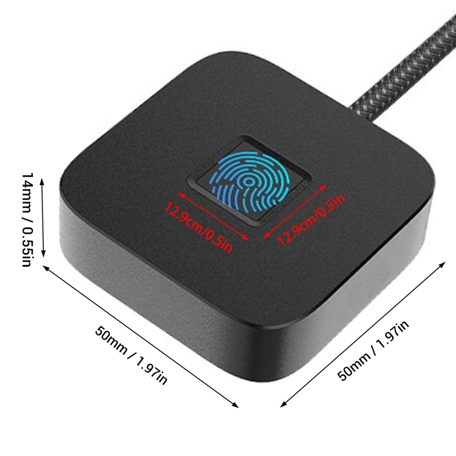 Lecteur d'empreintes digitales USB de Bureau pour PC, fenêtre 10 11 Hello Touch 360 degrés Reconnaissance Rapide Scanner d'empreintes digitales biométrique Dongle Connexion Rapide (Noire)