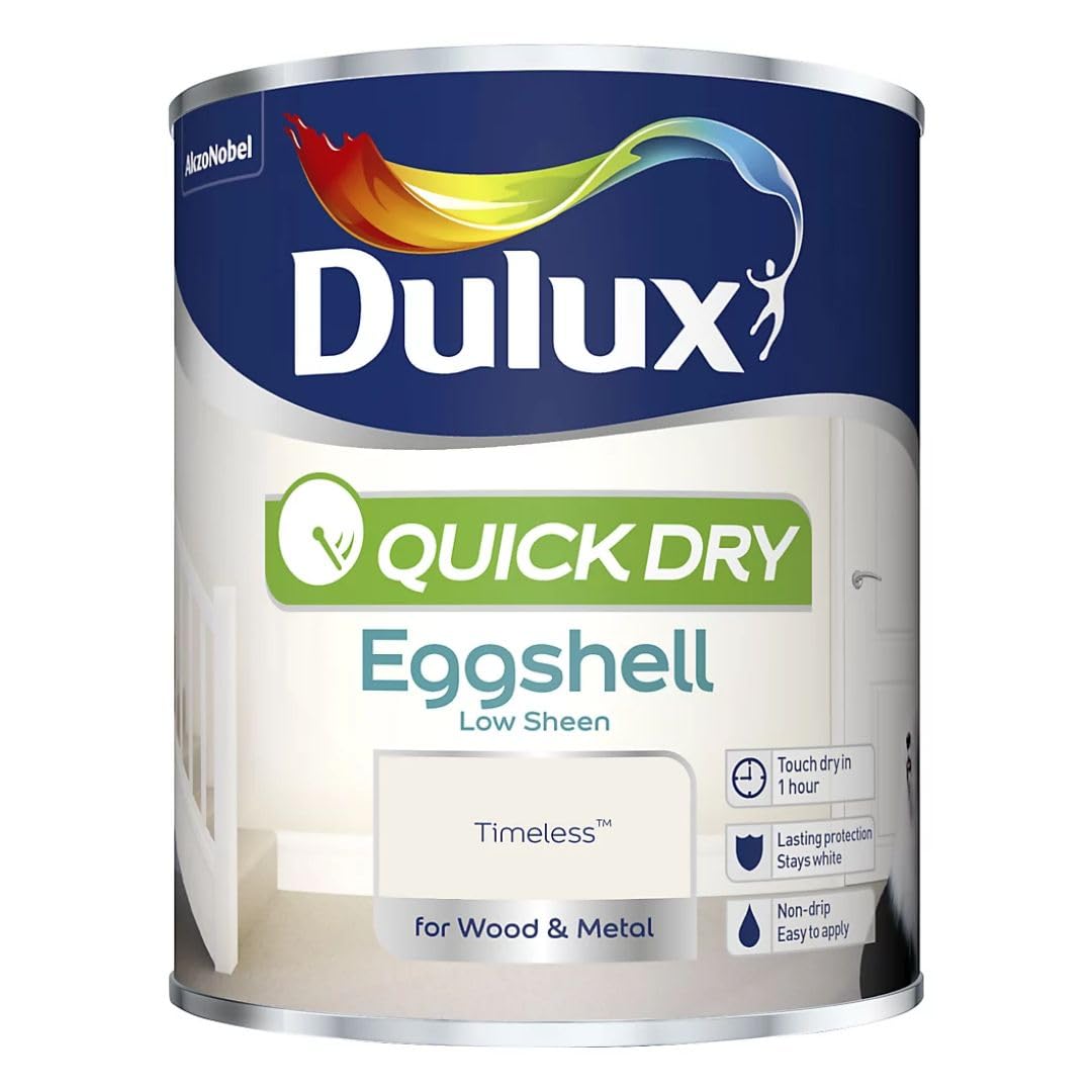 DRW Timeless Quick Drying Eggshell Paint 750ml | Interior Wood and Metal Paint | Durable Low Sheen Finish | Fast Drying Trim Paint for Doors Skirting Boards and Furniture
