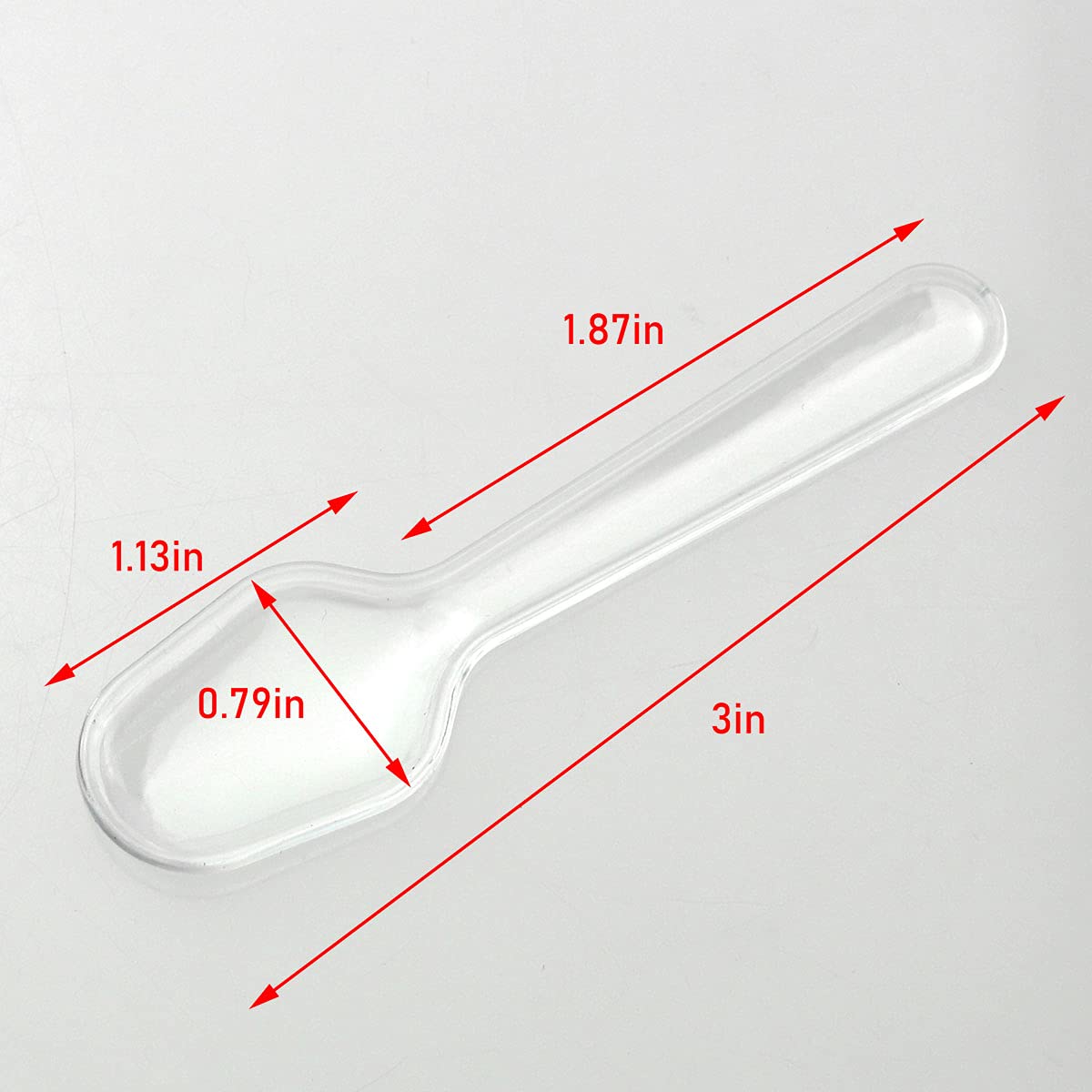 ZZHXSM 100pcs Plastic Clear White Ice Cream Dessert Scoops Disposable Tasting Spoon Scoops for Kitchen Tableware, 3 Inch Long