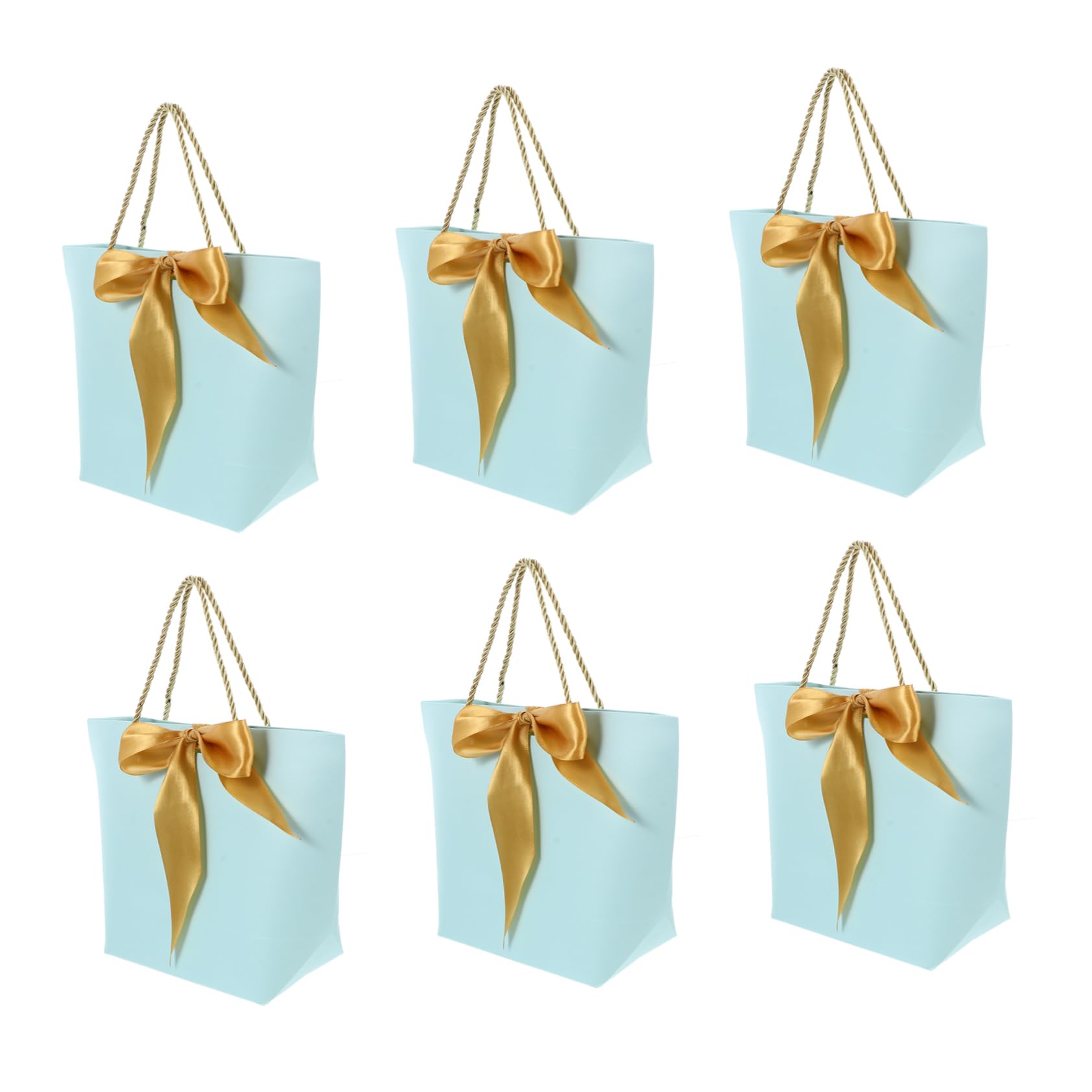 Cabilock Shopping Paper Bag 6pcs Set Foldable Reusable for Wrapping Daily Needs