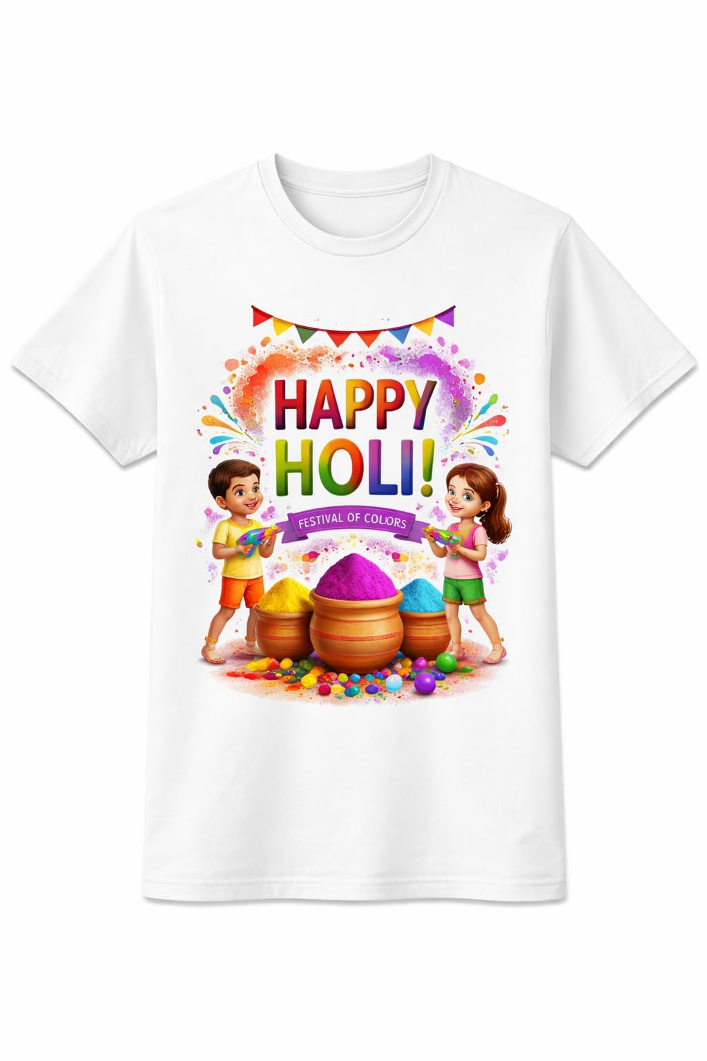Party Boomers Happy Holi T-Shirt|Medium