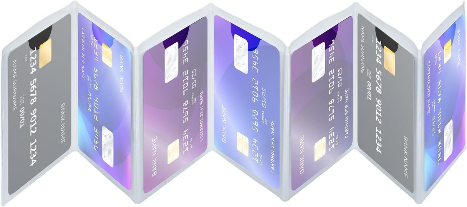 SET OF 2 Wallet Inserts Replacement 6 Page Card Holder for Bifold or Trifolds Wallet
