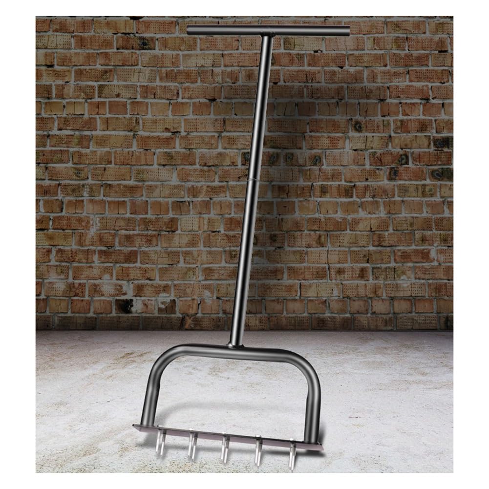 Malloy Aérateurs de Pelouse Manuels Spike Métal Déchaumage Manuel Outil de Pelouse D'Aération Du Sol pour Cour, Aération de la Pelouse, Outil de Jardin Installation Facile Facile à Utiliser Noir