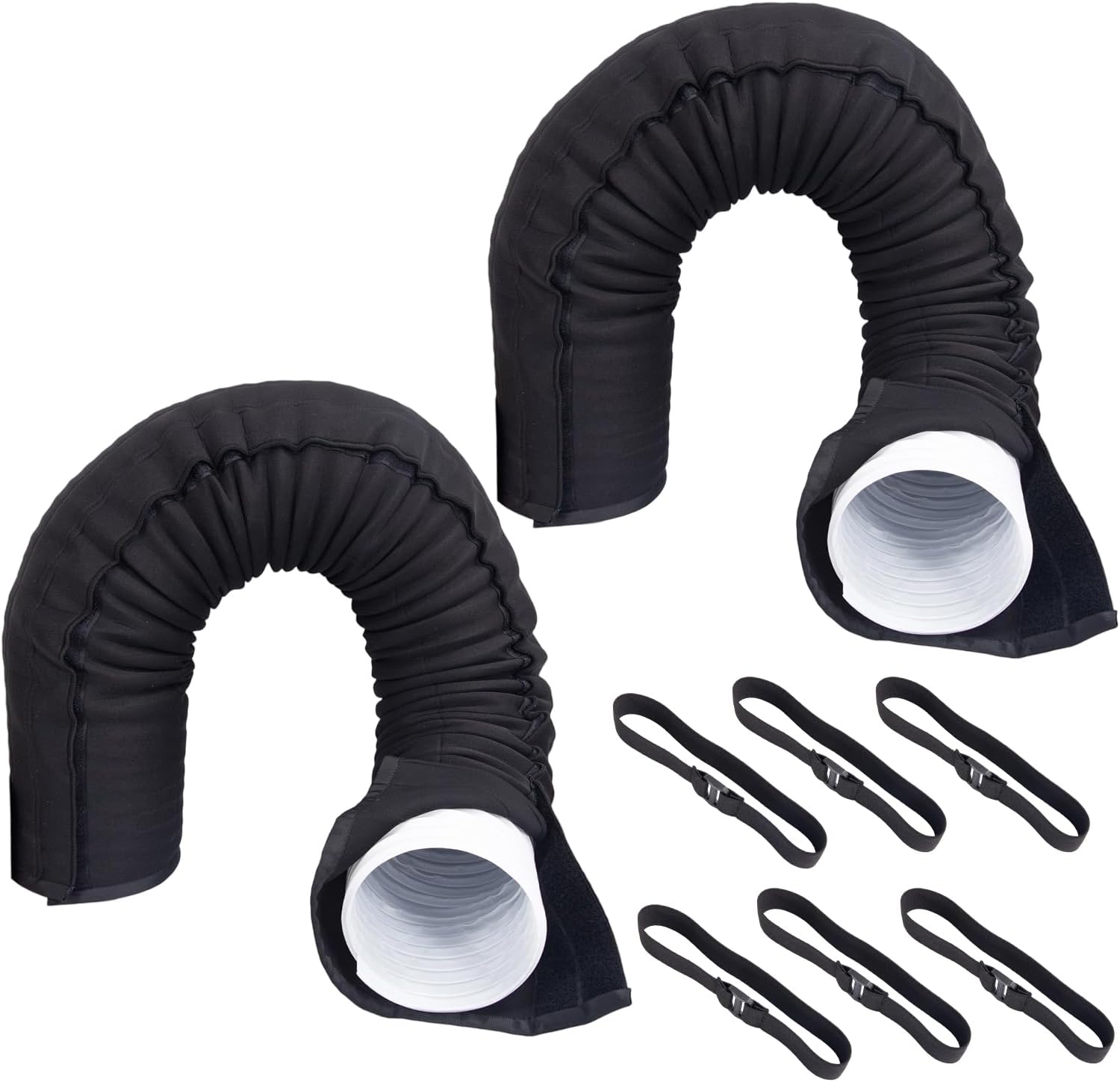 2 Packs Air Conditioner Hose Cover Wrap,Portable AC Hose Insulation Sleeve,AC Hose Duct Vent Cover Sleeve Insulated Cover for Portable AC for 5" & 5.9" Diameter Exhaust Hoses Tube (2Packs-Black)