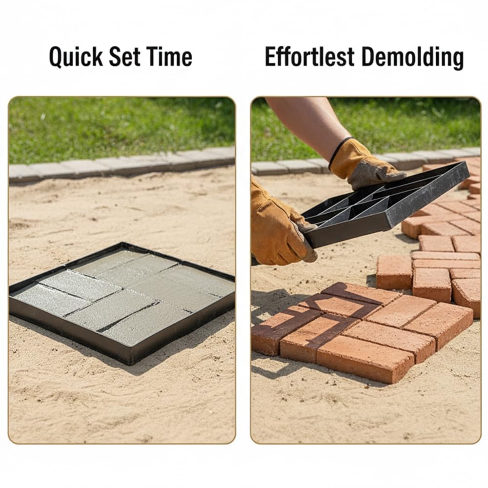 Molde de Hormigón Formulario Concreto Forma Pasarelas Encofrados para Hacer pavimentos/Caminos/Suelos de Jardín, Patio, Balcón, Terraza (B)