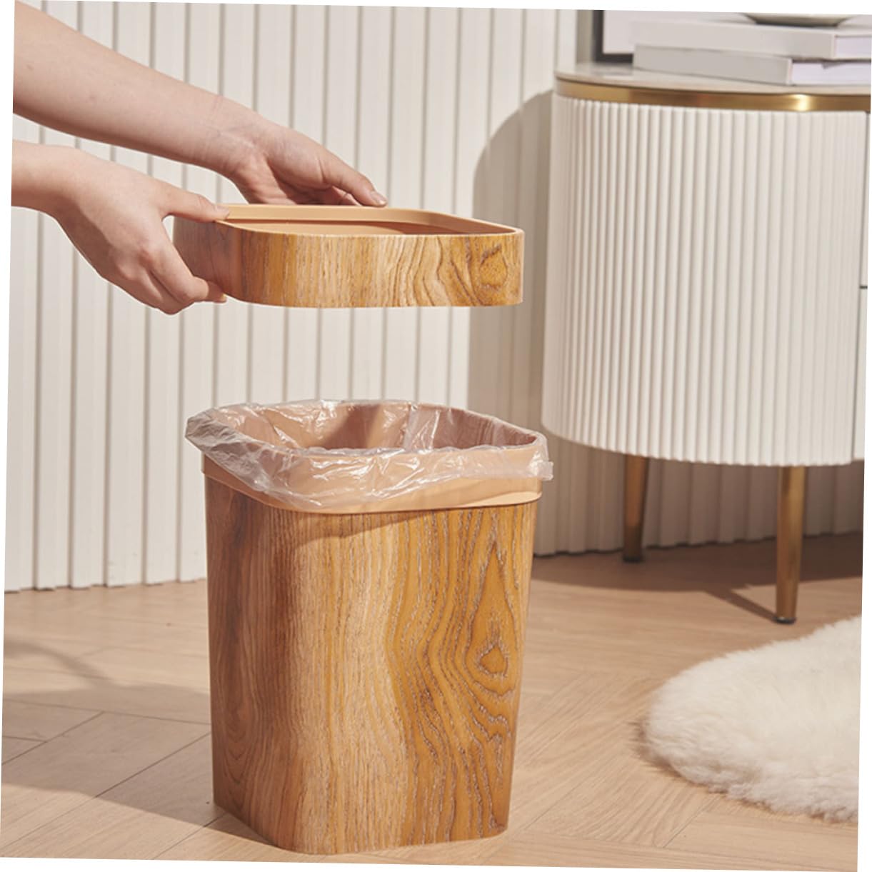 NUOBESTY Contenitore Per Spazzatura in Stile Nordico Cestino Per Rifiuti Di Carta Da Ufficio e Casa Realizzato in Pp Di Durevole e Robusto Per