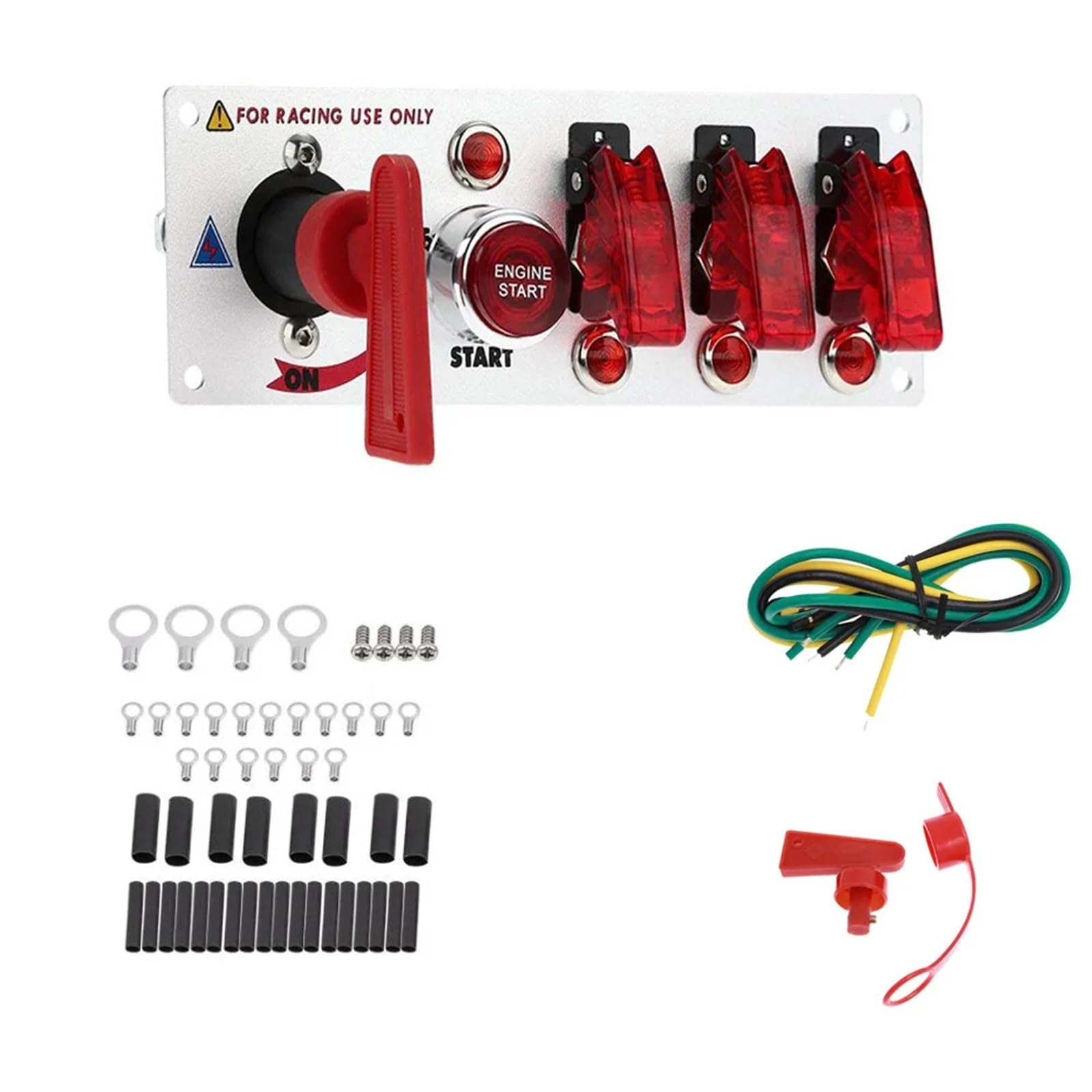 Przełącznik Okna‌ Panel Przełącznika Zapłonu Samochodu 2/4 Do Przycisku Uruchamiania Silnika Wyścigowego 12 V(4 Toggle Switch)