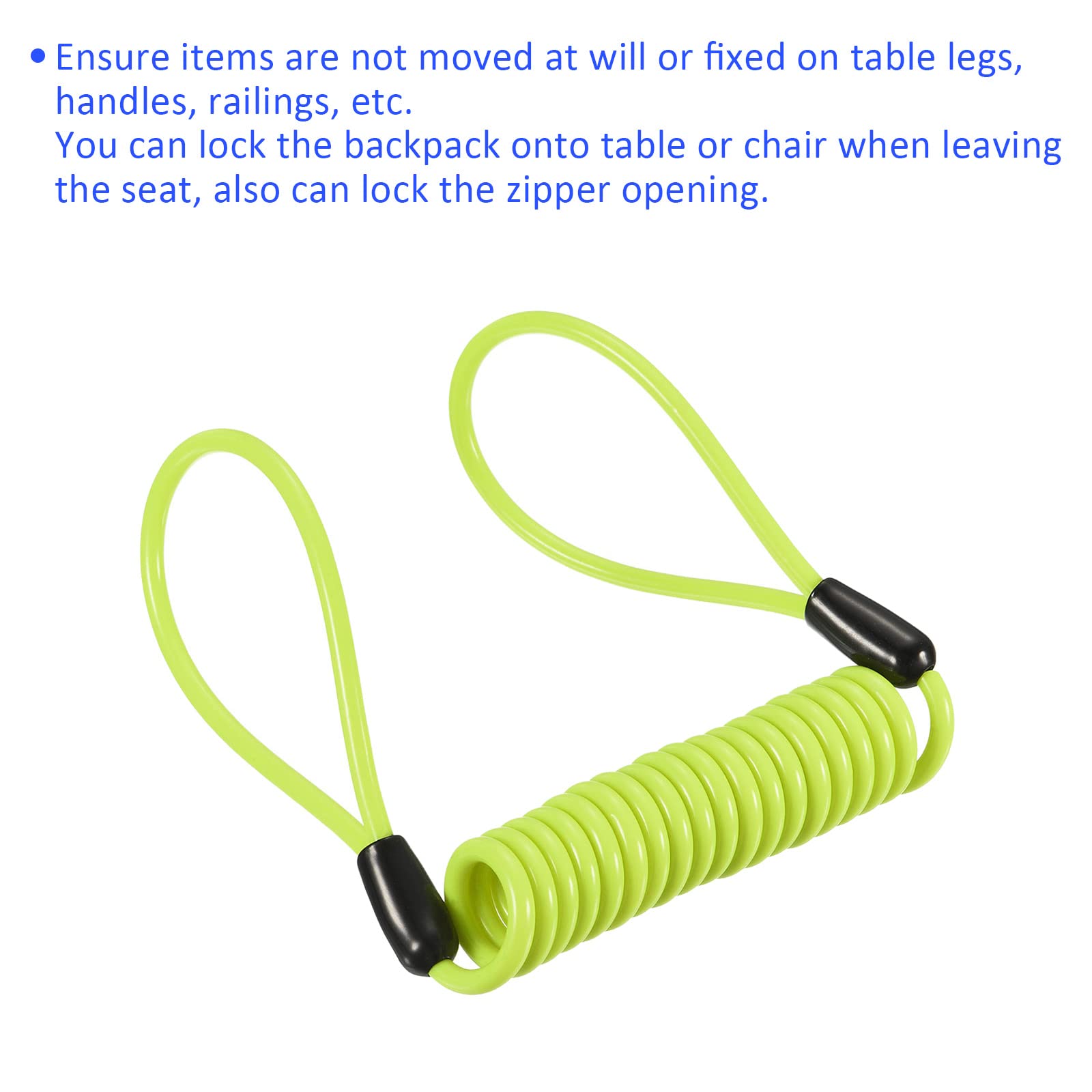 Rope Lock Anti-Theft Coiled Cable Lock - 2.5mm X 1.5m Spring Steel With  Plastic Coating Chain For Lock