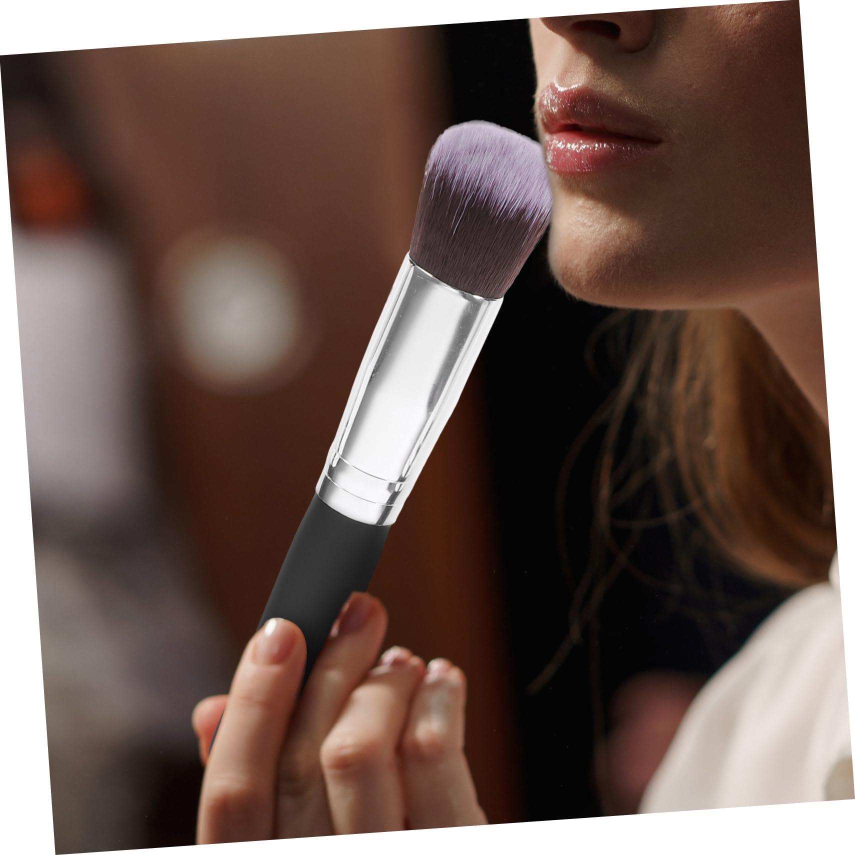 FRCOLOR Kit Di 30 Pennelli Per Fard Set Di Pennelli Per Il Trucco Nero Argento Rosso Fibra Sintetica Per Sfumare