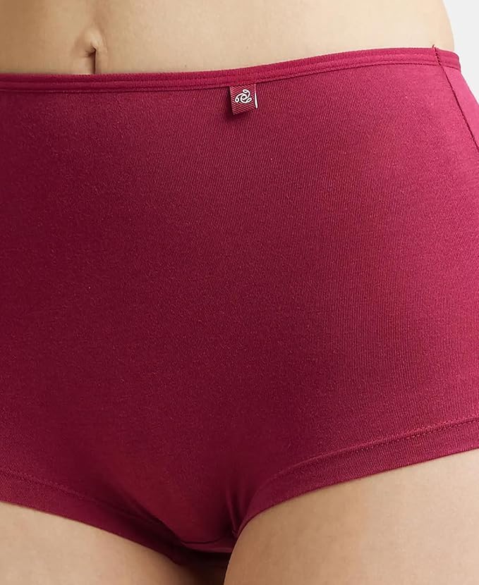 Image of Women's Cotton Blend Boy Shorts, Long Boxer Style Panty, Multi-Colour Full Coverage with Soft Stretch Fit