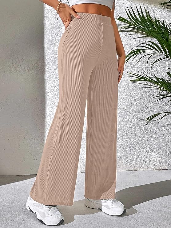 Image of GRECIILOOKS Women's Parachute Cargo Pants - High Waist Flared Korean Trousers| Trendy Casual Wear for Daily & Travel Use (Available in Plus Size)