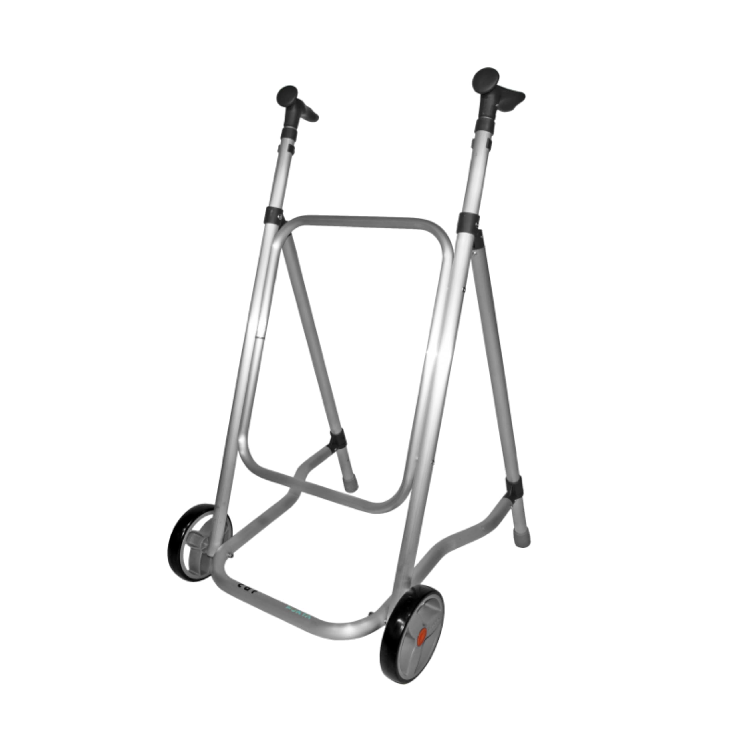 Forta CAR Chodzik dla seniorów w pomieszczeniach, bez siedzenia, składany i lekki (2,2 kg) - chodzik z regulacją wysokości, stałe koła, wytrzymałe aluminium - obciążenie do 125 kg (czarny)
