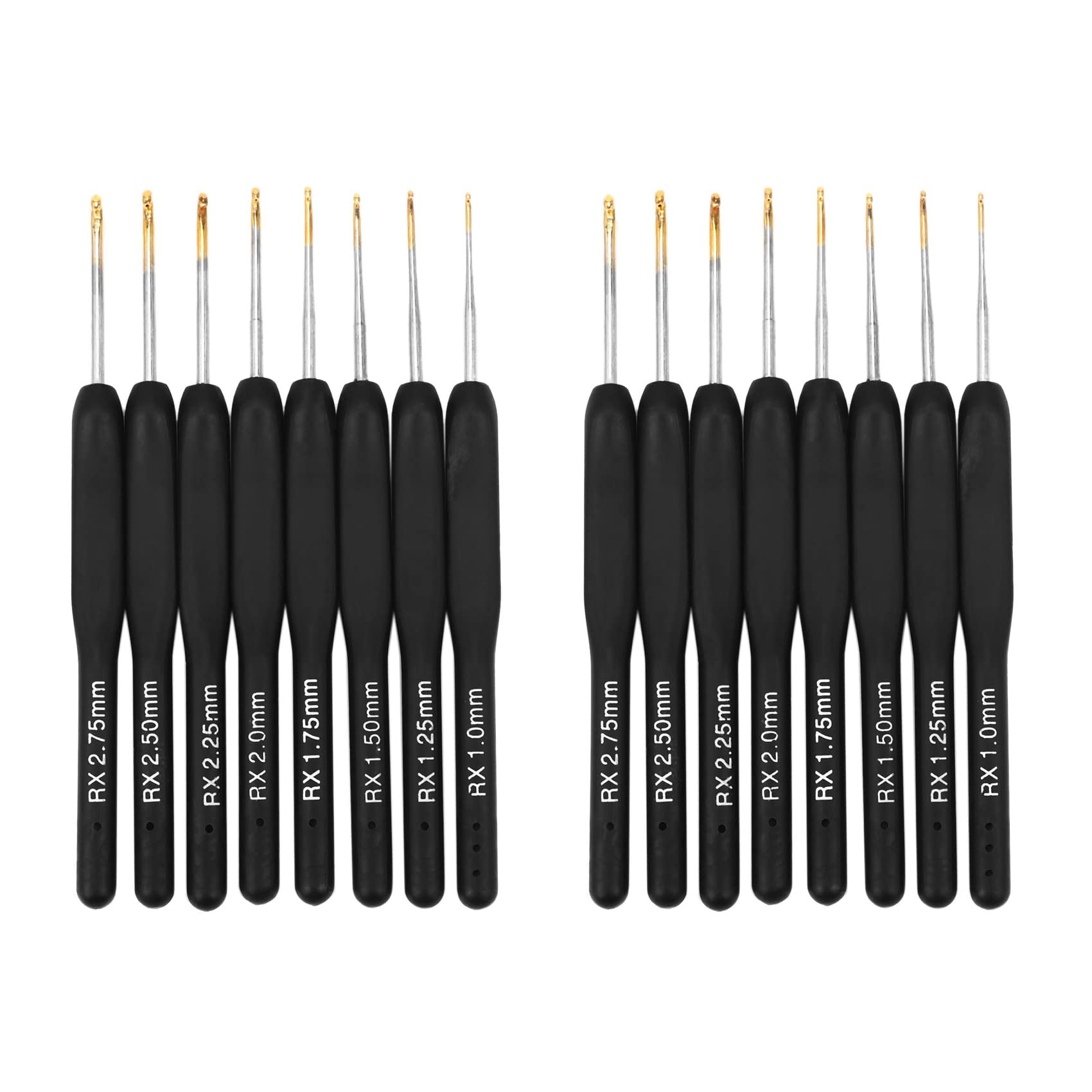 Hndhbfgrt 16Pcs / Set Black Knitting Needles Plastic Handle Crochet Hooks for Knit DIY Craft Tool Weaving Kit Braid