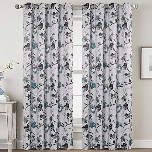 H.VERSAILTEX Blackout Curtains for Bedroom/Living Room Thermal Insulated Printed Curtain Drapes 96 Inches