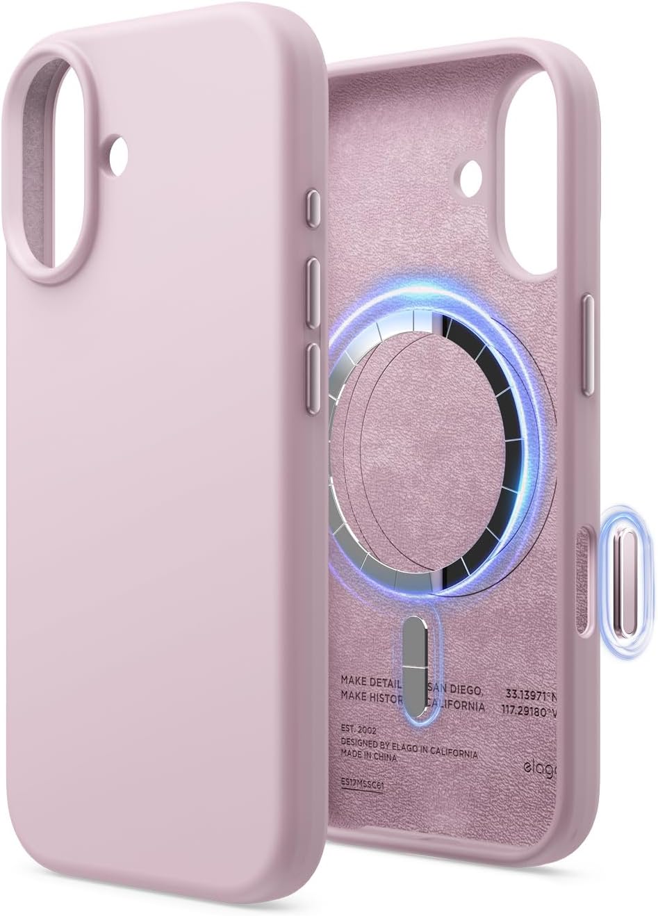 elago Cover Magnetica in Silicone Liquido per iPhone 17 (6,3") – Compatibile con MagSafe, Antiurto, Sottile, Finitura Soft-Touch (Lilla Chiaro)