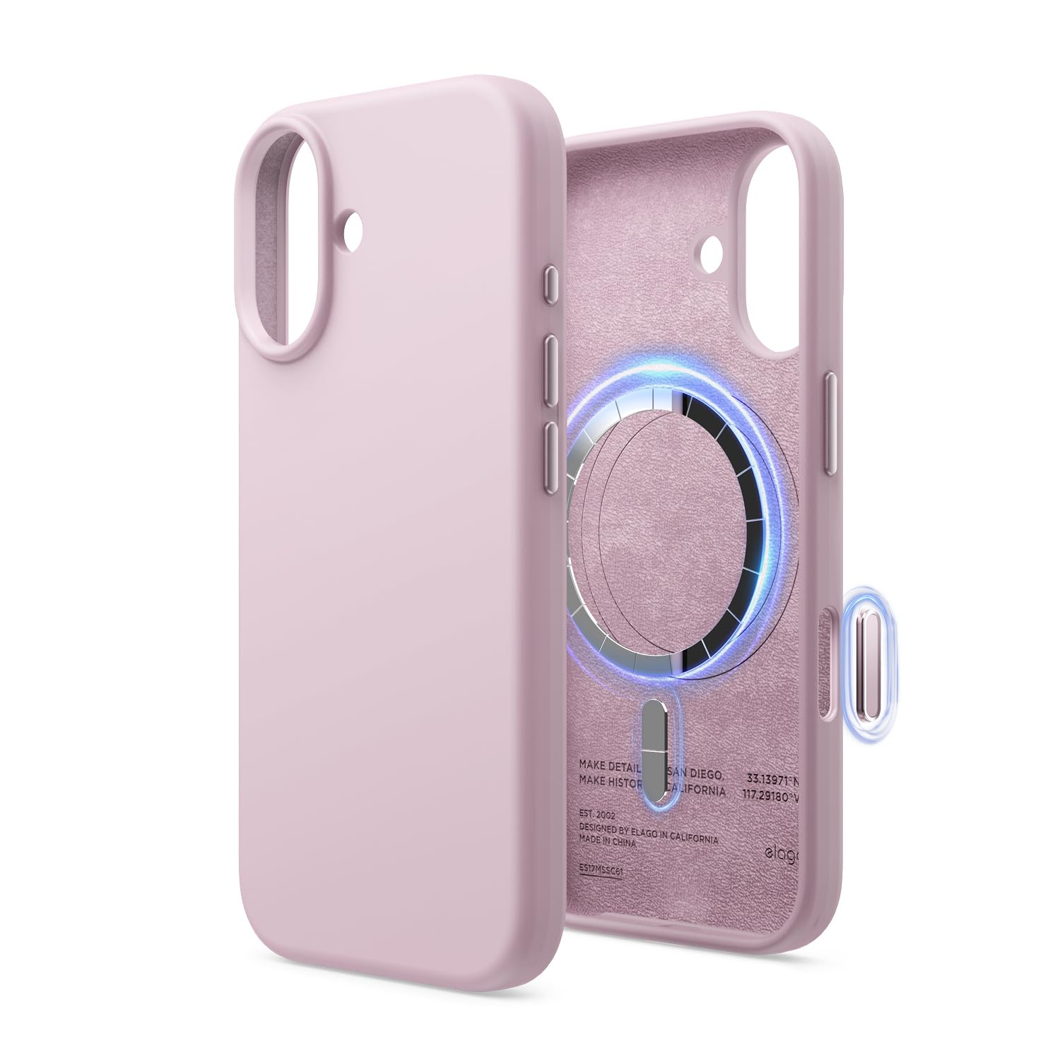 elago Cover Magnetica in Silicone Liquido per iPhone 17 (6,3") – Compatibile con MagSafe, Antiurto, Sottile, Finitura Soft-Touch (Lilla Chiaro)