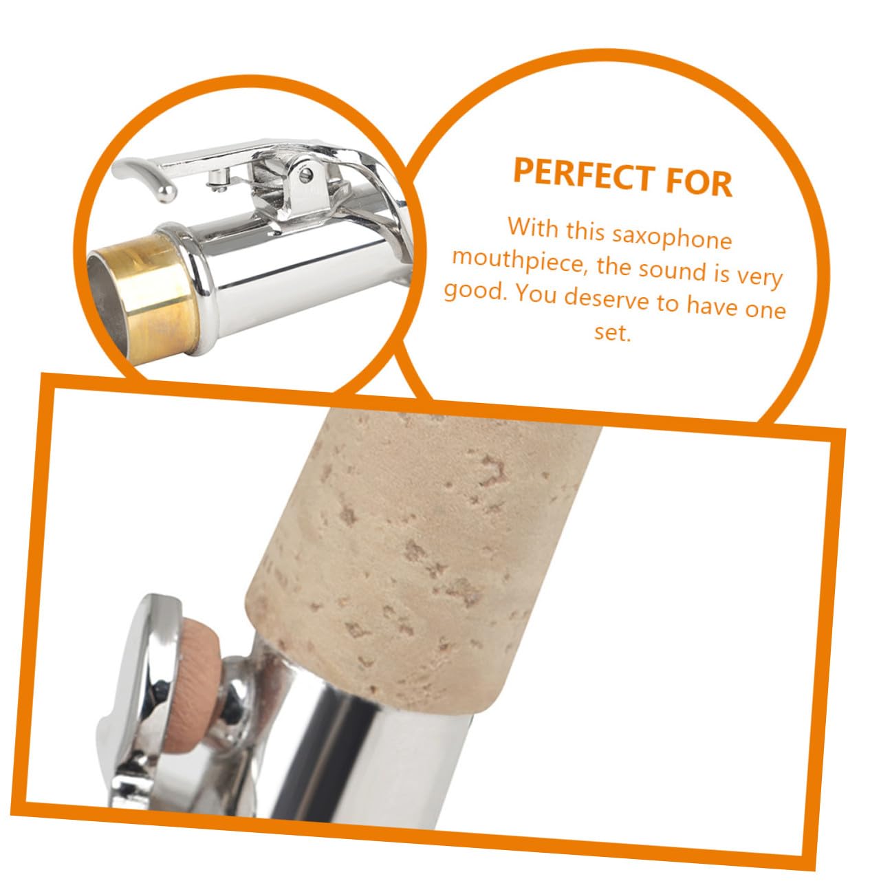Lot de 2 Cols de Rechange pour Saxophone Soprano Argenté Cuivre