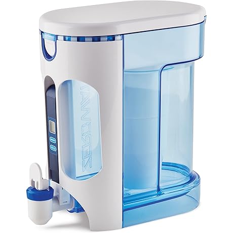 ZERO WATER 12-Cup Ready-Read 5-Stage Filter Pitcher - Purifies Tap Water and...