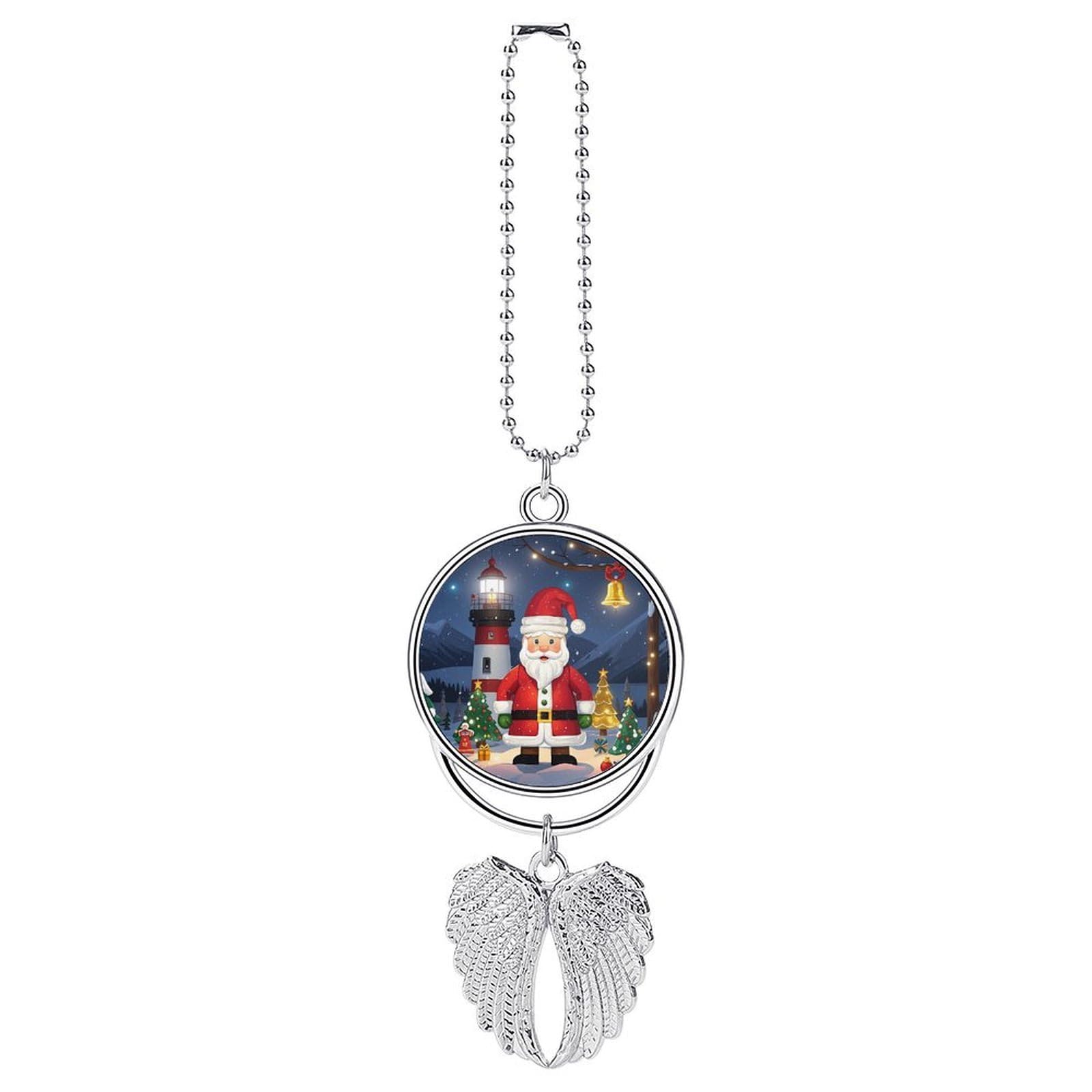 Lighthouse Santa Car Pendant Hanging Swing Auto Rear View Mirror Hanging Car Rear View Mirror Charm Truck Hanger Ornament Charm for Car Rear View Mirrors Accessories