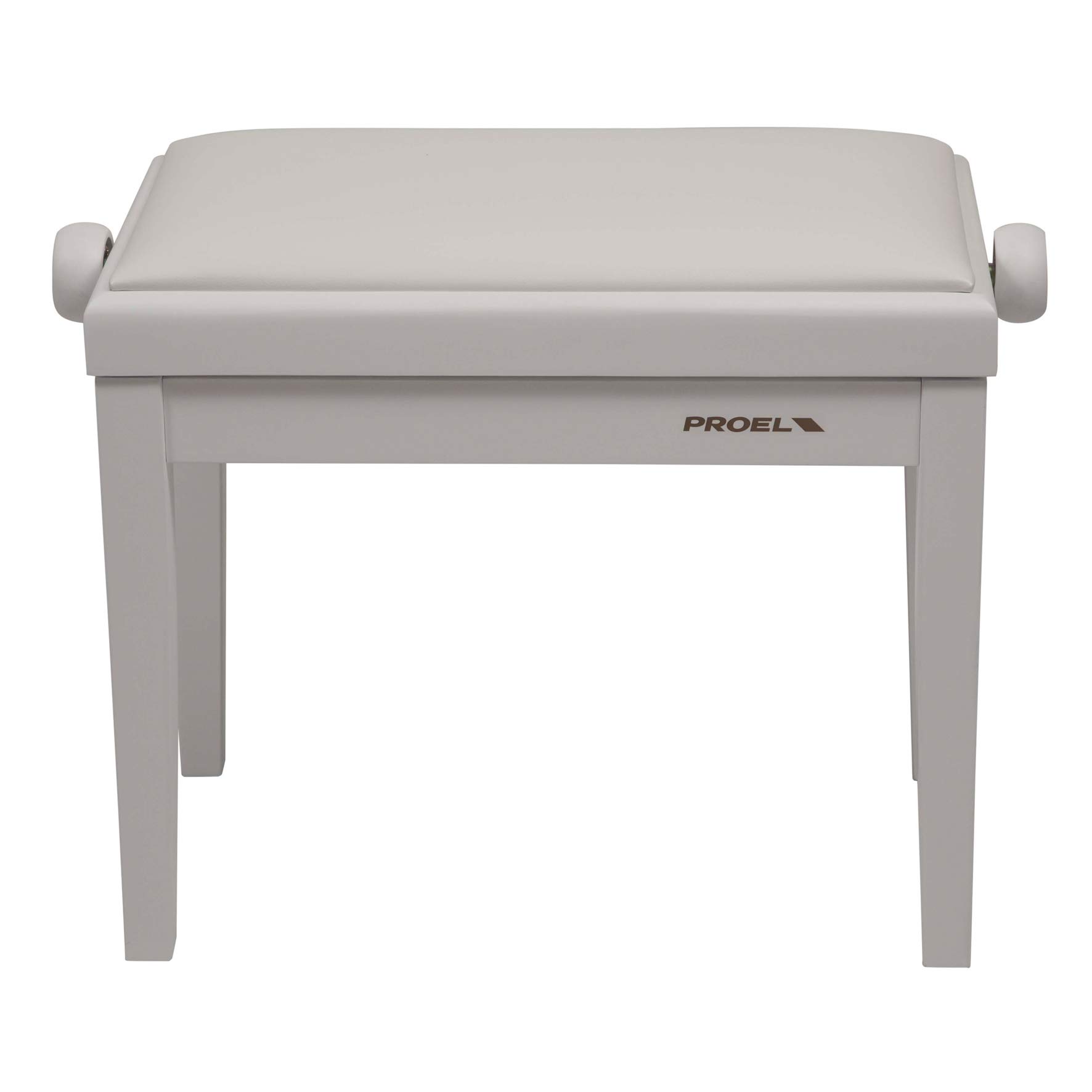 PROEL PB90SSWWH - Panca professionale regolabile in legno per piano ed organo, seduta imbottita con rivestimento in similpelle bianca, Telaio Bianco opaco (PB90SSWWH).