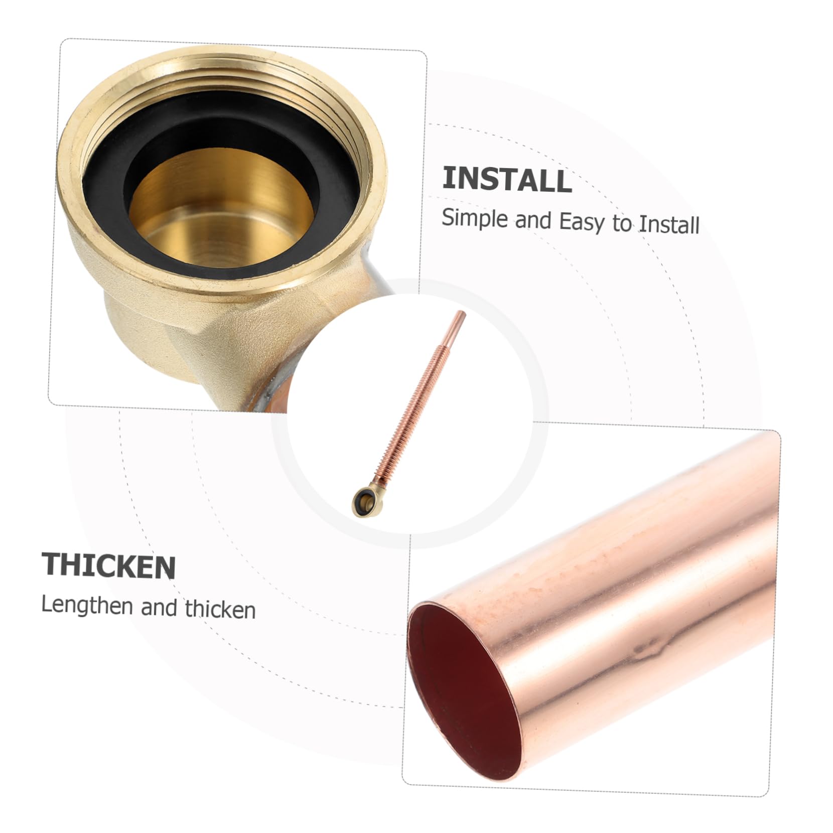 DOITOOL Manguera de Drenaje Flexible y Kit de Desagüe para Bañera Tubería de Cobre Resistente para Reemplazo del Drenaje Bañera y Accesorios de Baño