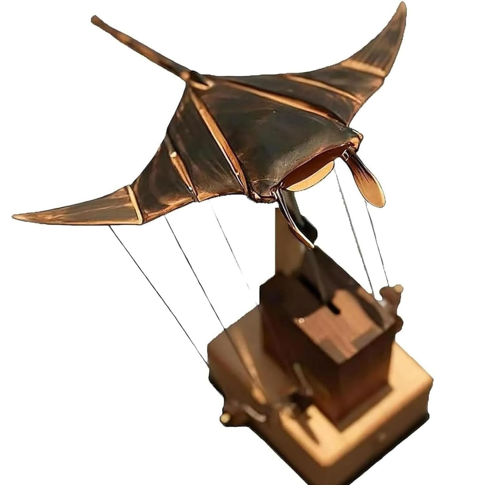 Cadeau insolite automate en bois raie manta : sculpture de prestige