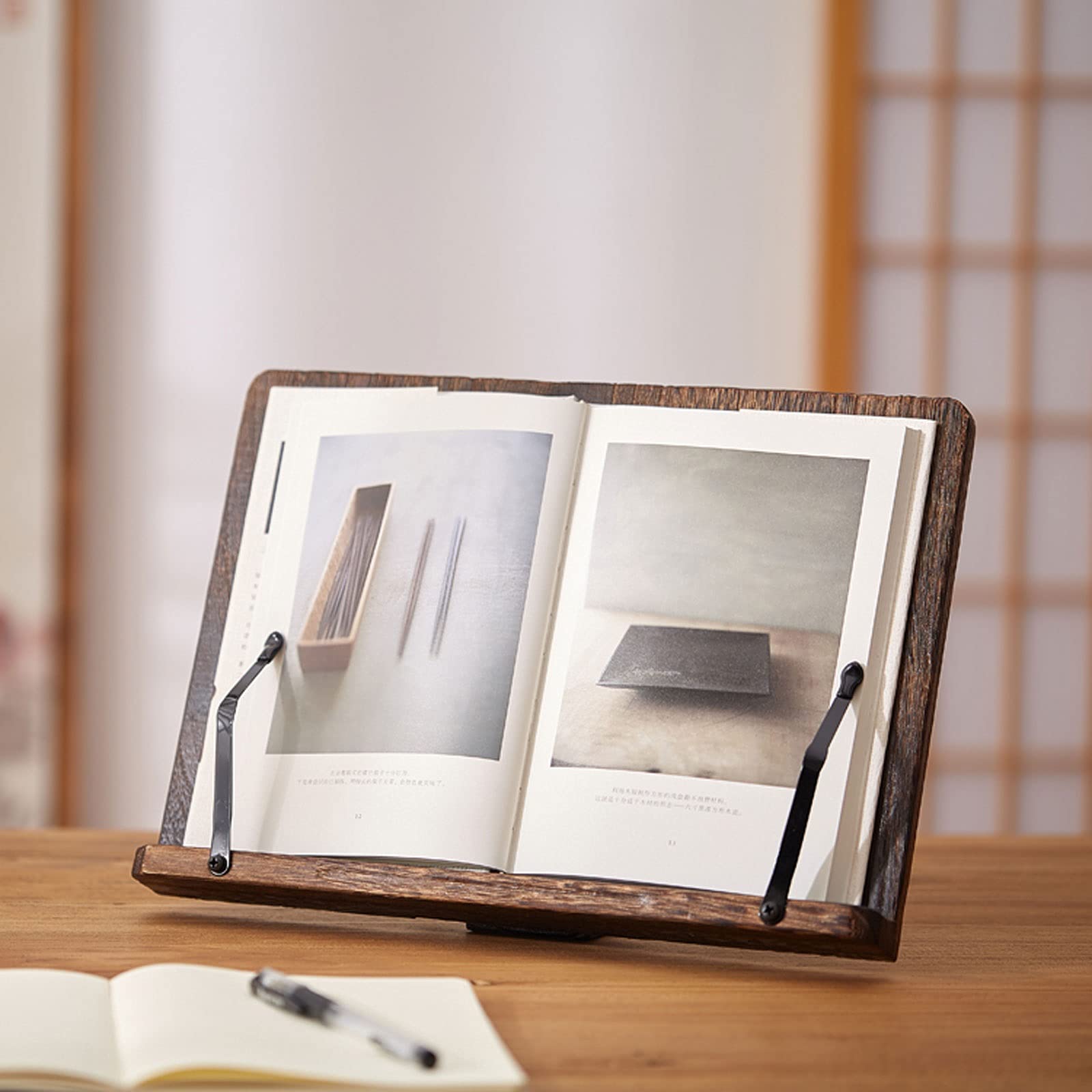 Atriles de música Atril de sobremesa, soporte de madera para libros de documentos, portátiles, libros de cocina, música y documentos, soporte de lectura con 6 posiciones ajustables para instrumentos