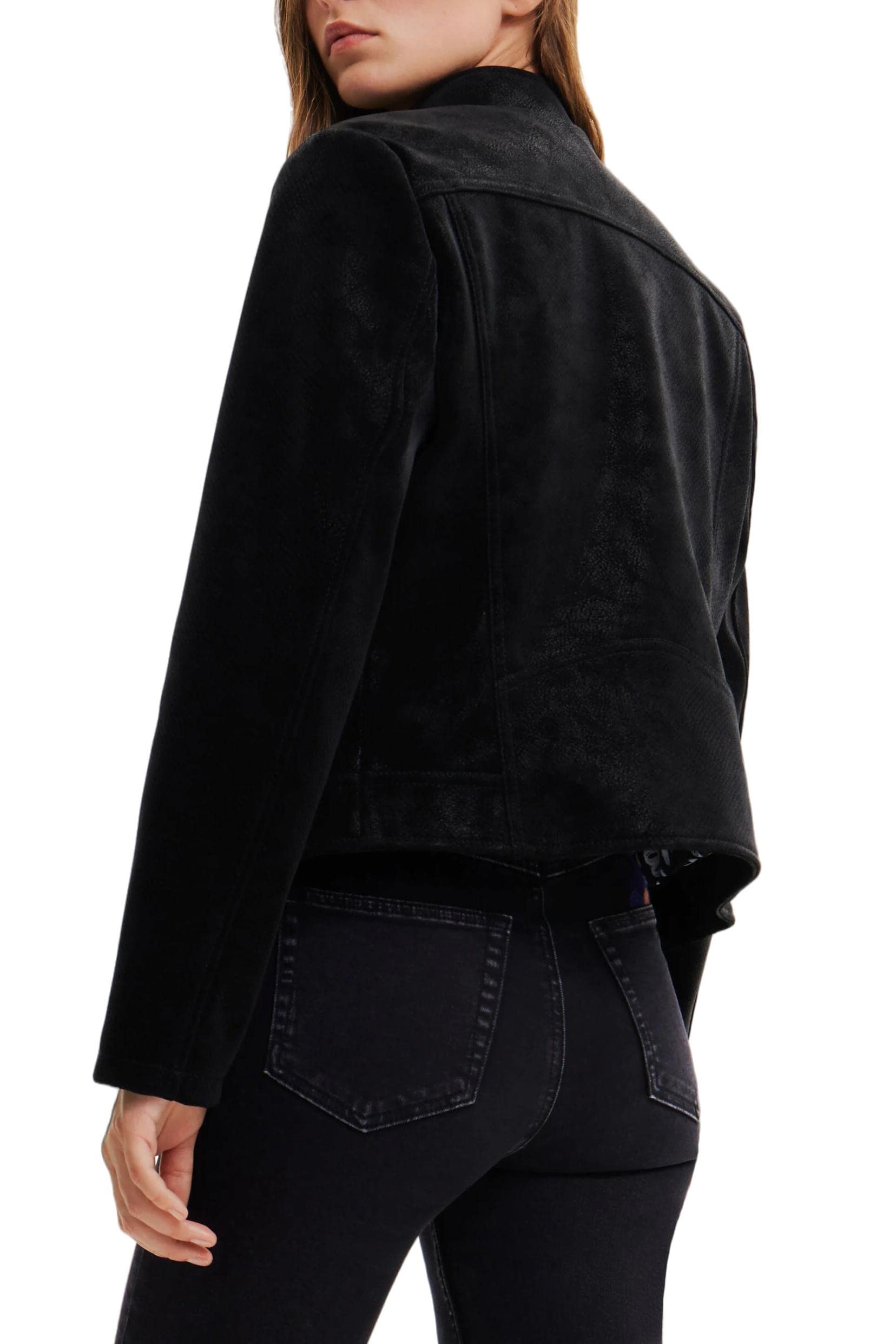 Desigual Chaq_las Vegas, 2000 Black, CAPPOTTO PU Donna (Pacco da 1)
