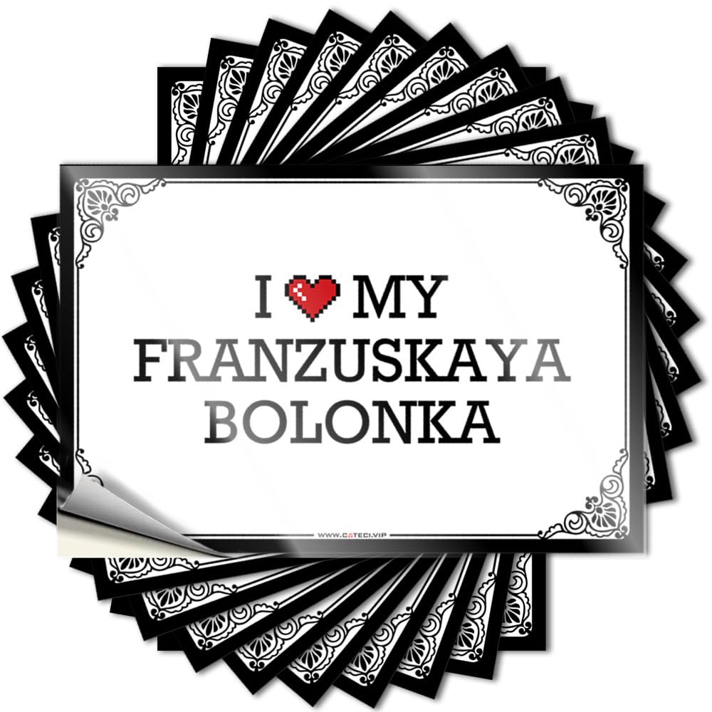 Fzfn Women's Colour Stickers Core Backyard Decor Waterproof - I Love My Franzuskaya Bolonka Tumbler Self Adhesive Decal For Science Use(12X18cm)