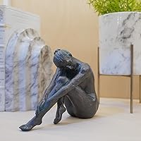 Vista 10 de Guichifun Estatua de bailarina de yoga para decoración del hogar, escultura de bronce de resina, moderna y creativa, estatua de jardín