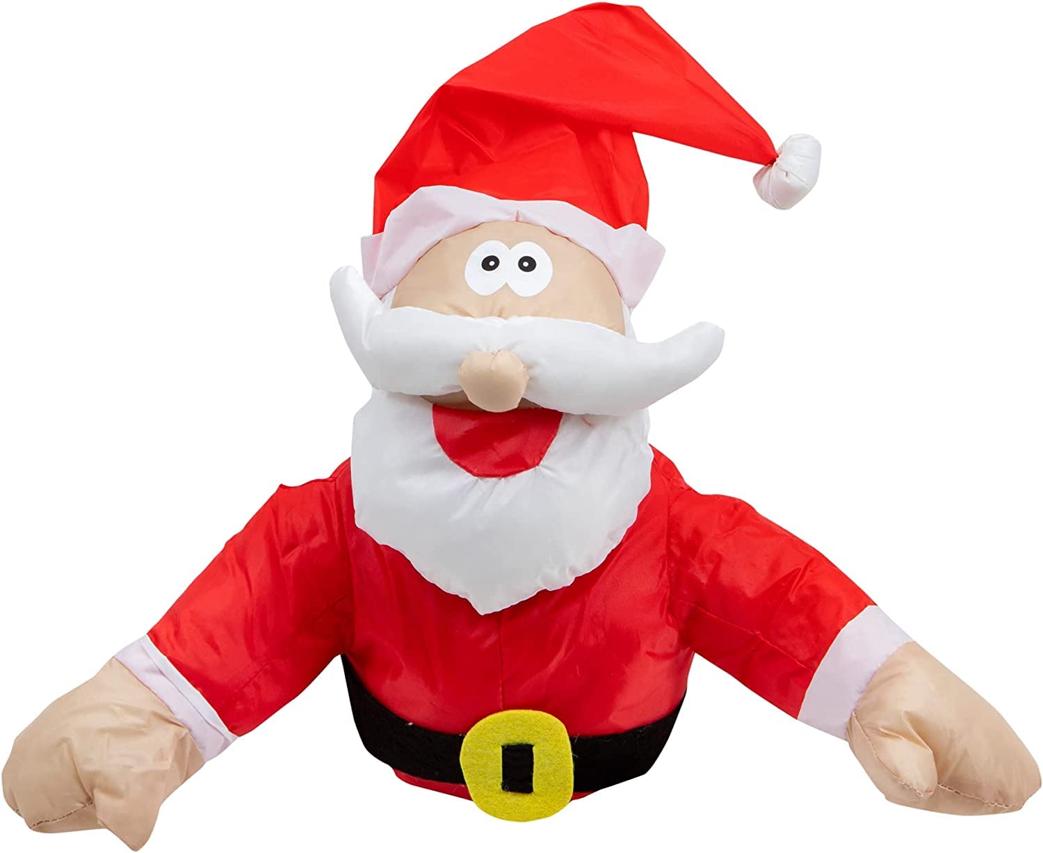 Décoration Noël Animée Père Noël Crashé - Effet Vitre Brisée Avec Autocollant - Pour Fenêtre Ou Porte - Taille 80 X 58 Cm