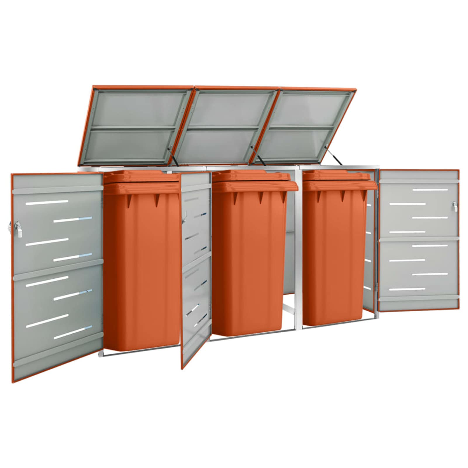 Goliraya Triple Garbage Bin Shed, Wheelie Bin Hideaways, Bin Store