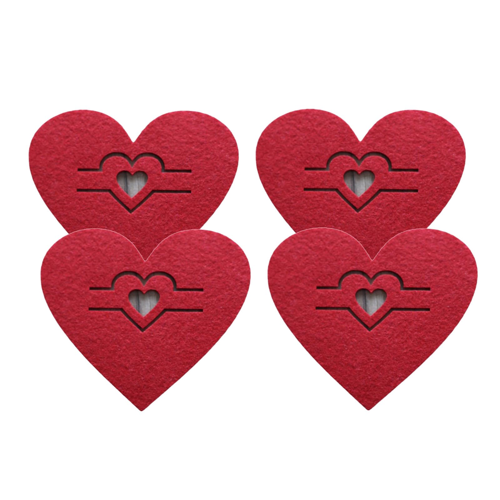 NLAIOUSL 4Pcs Romance Valentine Cutlery Bags Utensils Holders for Night Family Dinners and Themed Event