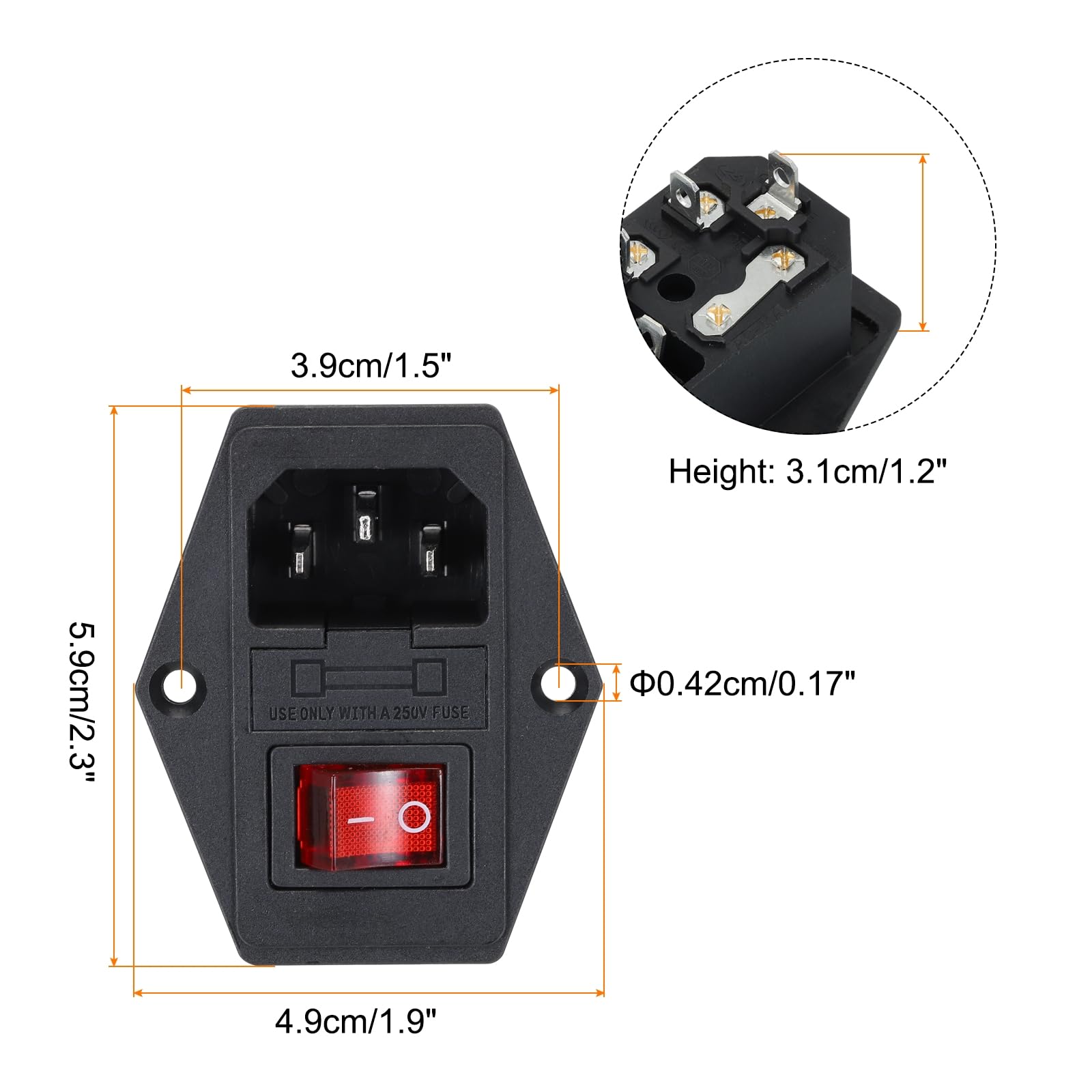Amazon.co.jp: uxcell 電源スイッチ 10A 250V AC ロッカースイッチ 3