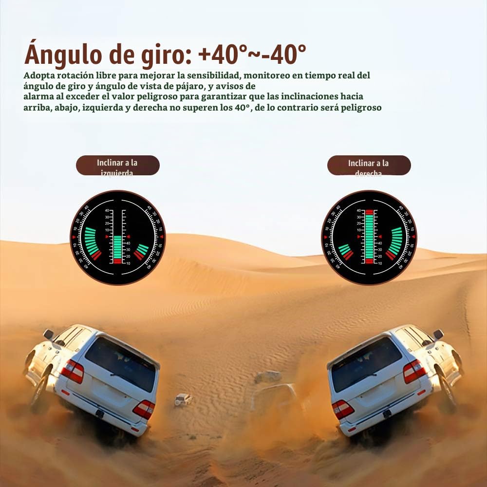 Head Up Display Inclinómetro GPS 4x4 for vehículos todoterreno, pantalla frontal, medidor de pendiente digital, reloj de ángulo de inclinación y balanceo, medidor de velocidad y altitud for todos los