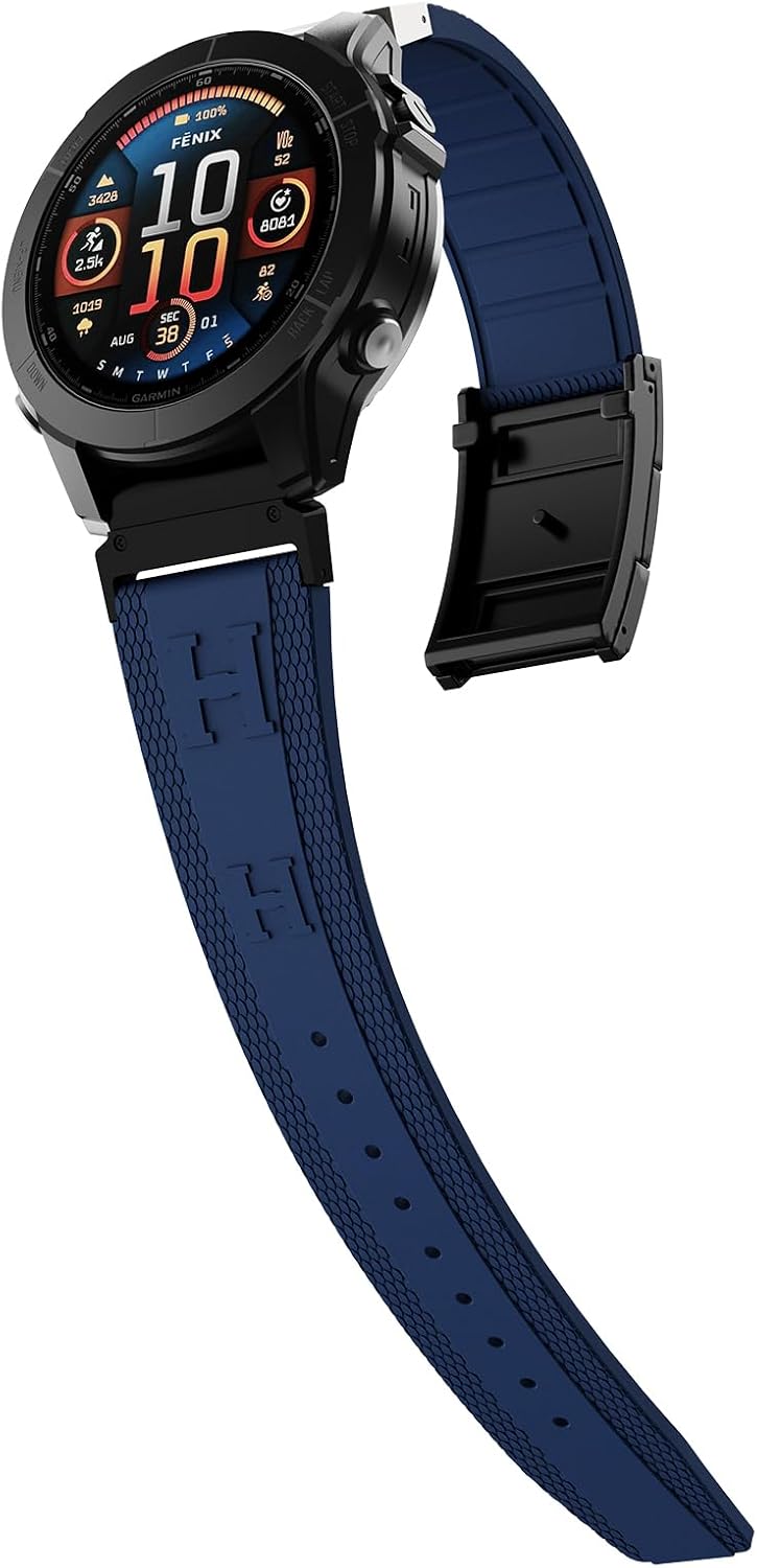 CrazyGrass Silicone Watch Band Compatible with Garmin Fenix 8/8 Pro 47mm/7/6/5,22mm Quickfit Watch Bands for Garmin Epix Gen 2/Fenix 7 Pro/6 Pro/5 Plus/Forerunner 935/945/955/965/Approach S60/S62