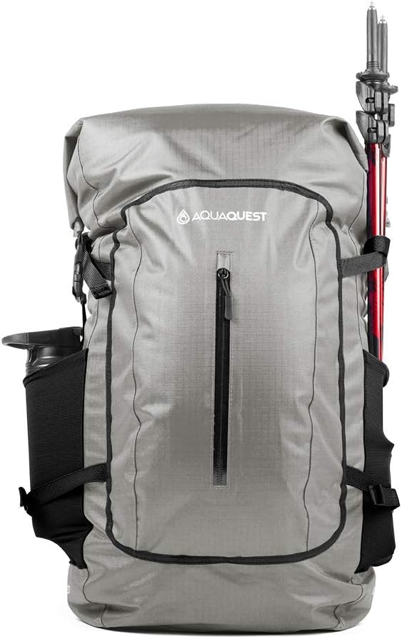 AquaQuest Riparia 45L Waterproof Backpack - Backpacking, Travel, Hunting, Fishing, Camping DayPack - Grey