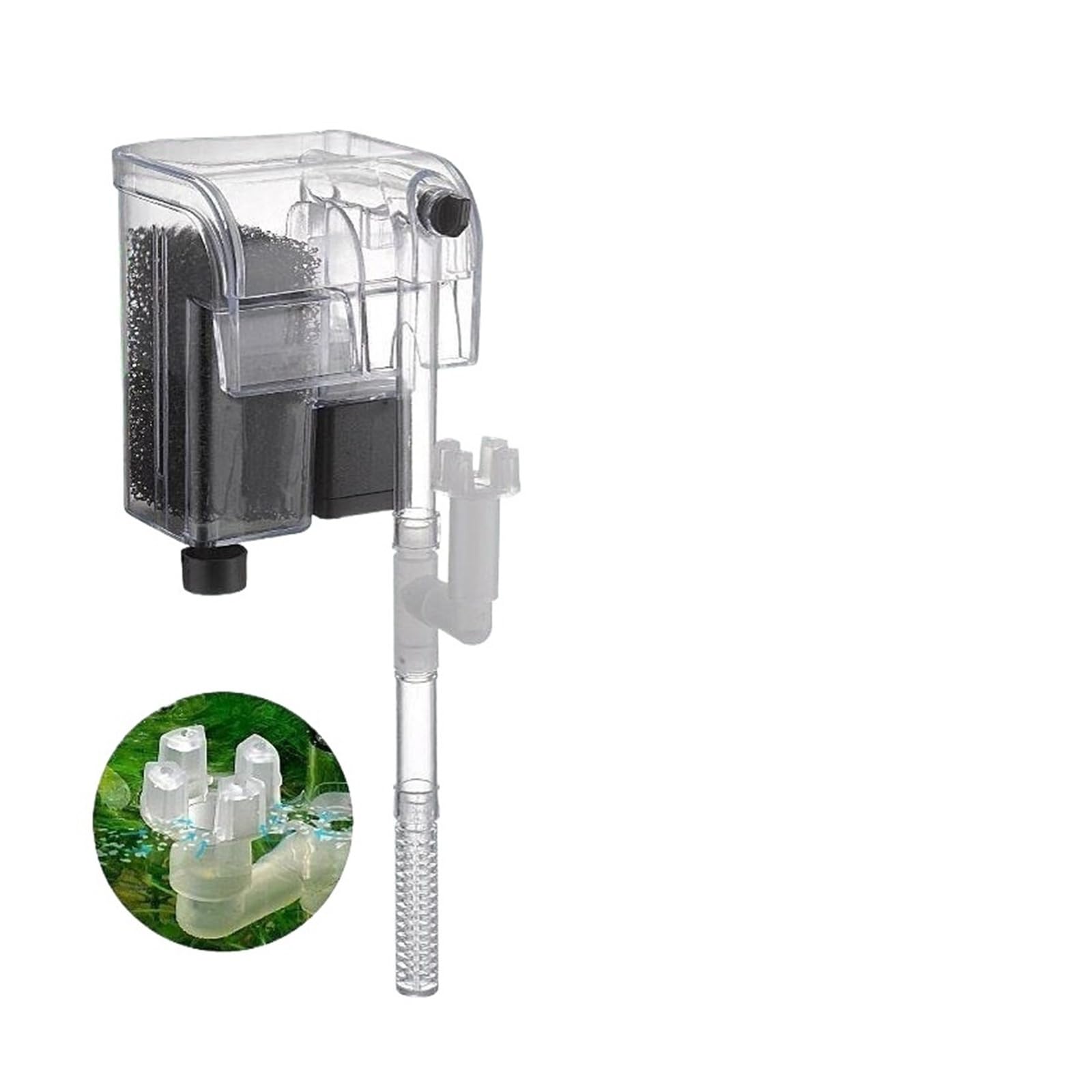 3-in-1-Aquariumfilter, geräuschlos, Externe Wasserpumpe, Hang-On-Filter, Wasserfall-Belüftungspumpe, Aquarium-Zirkulationsgerät, Sauerstoff(Foundation 220v)