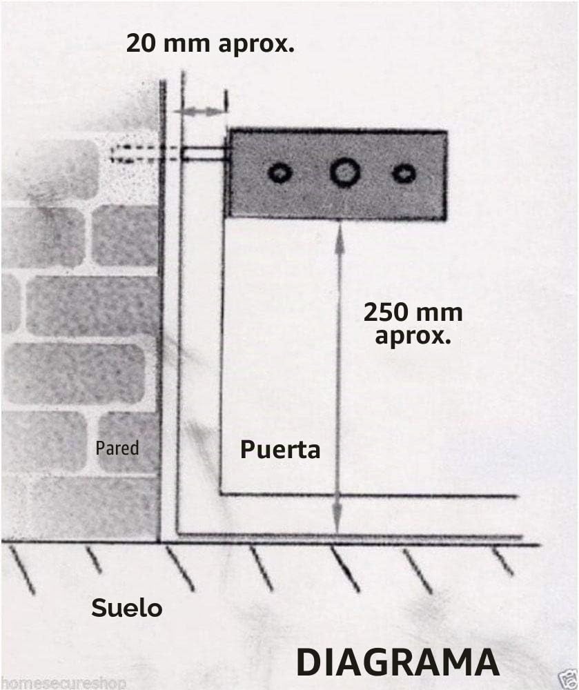 Asec AS1997 - Cerradura para puerta de garaje, color negro