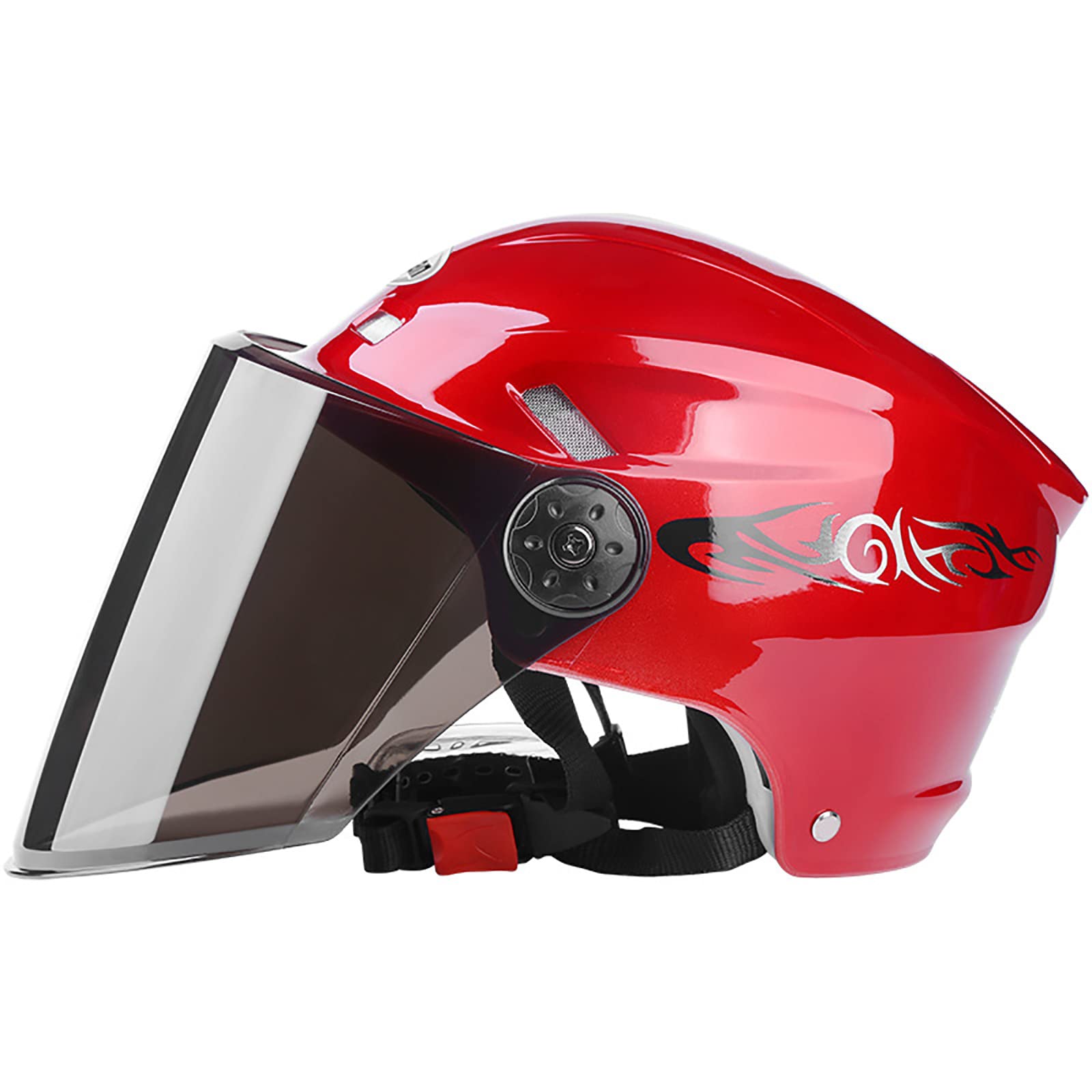 Casque moto jet facile à utiliser avec mentonnière réglable